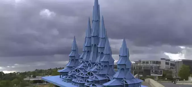 Witches leader houses together new with greenhouses 3D