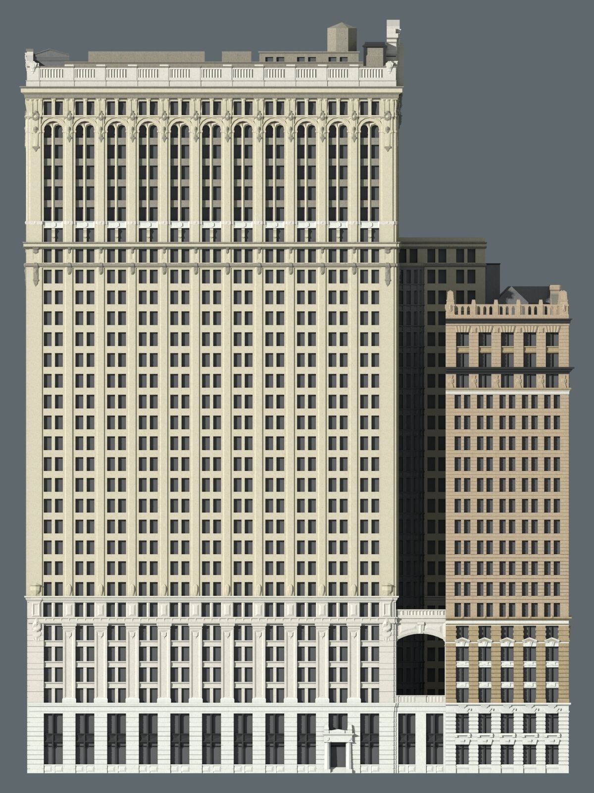 Whitehall Building and Annex 3D print model_3