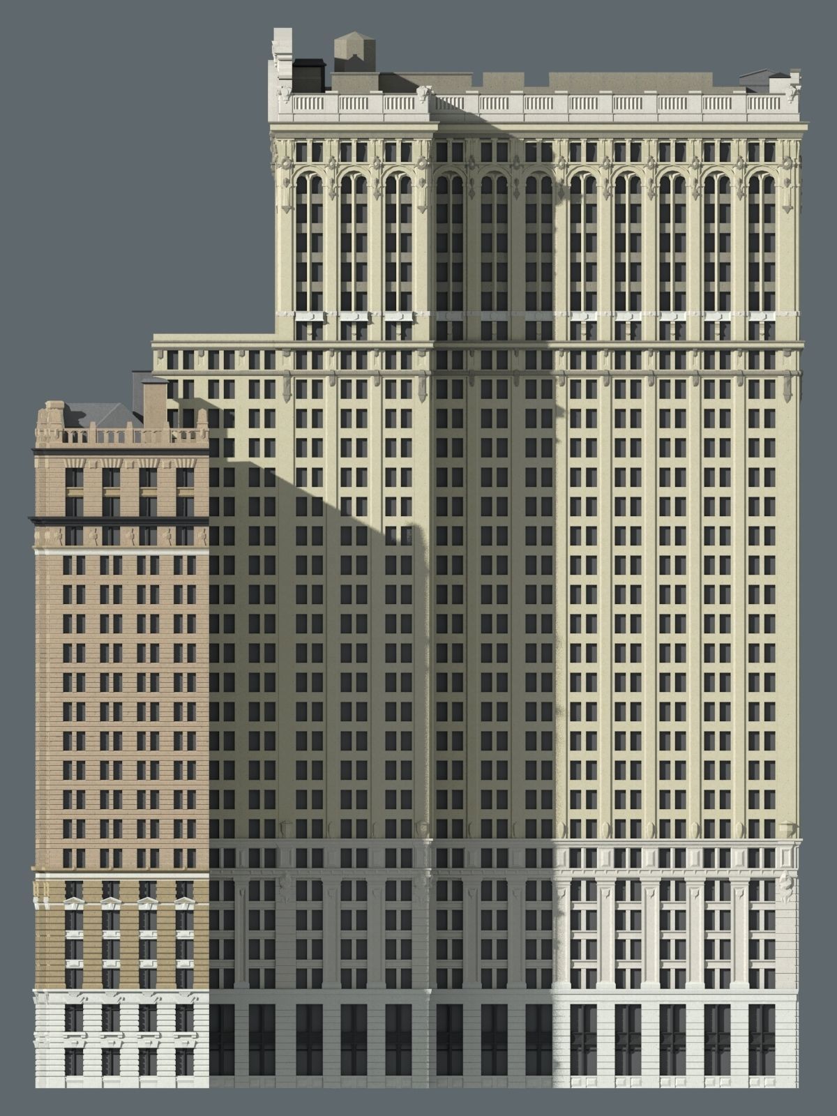 Whitehall Building and Annex 3D print model_5