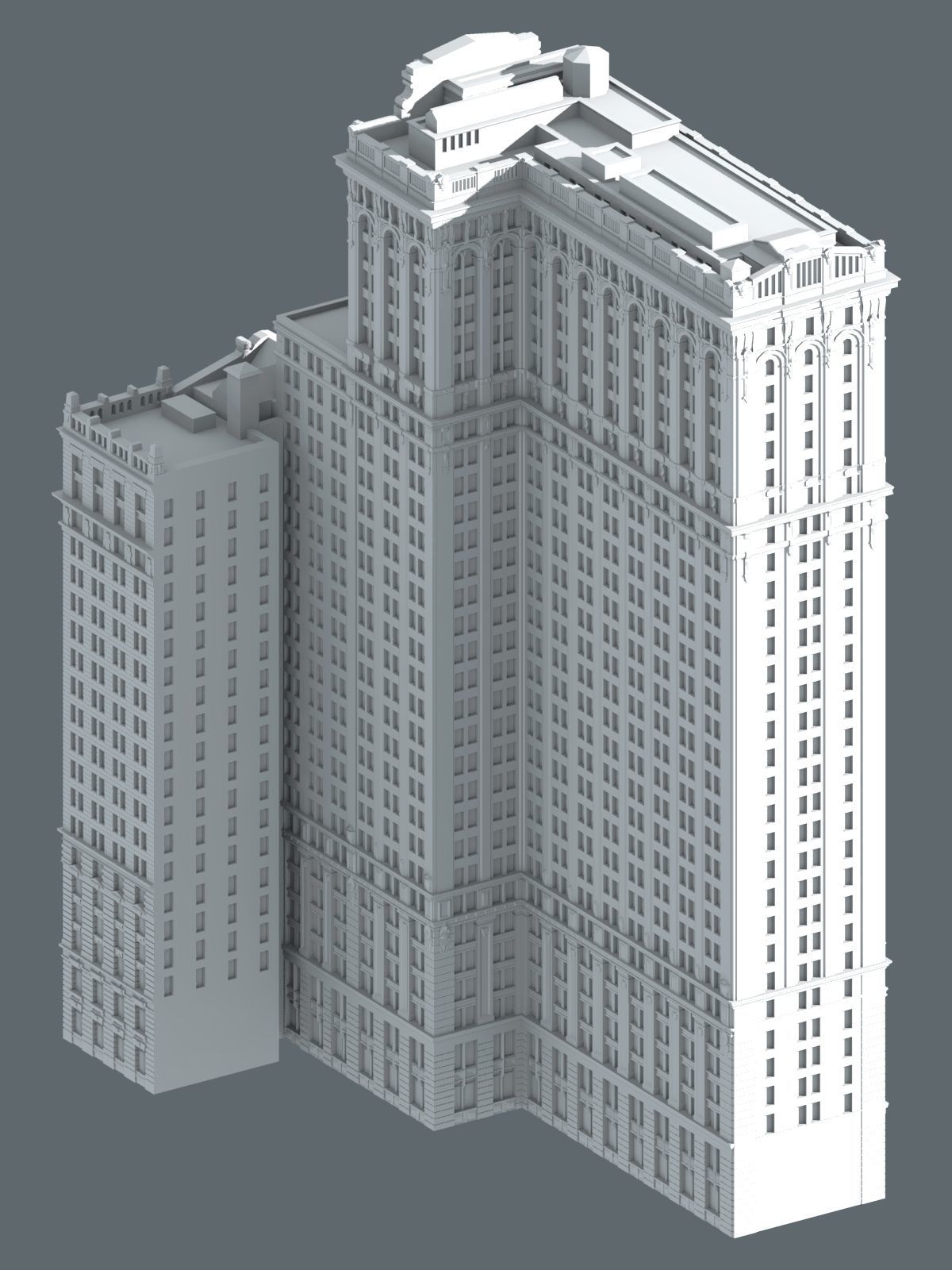 Whitehall Building and Annex 3D print model_9