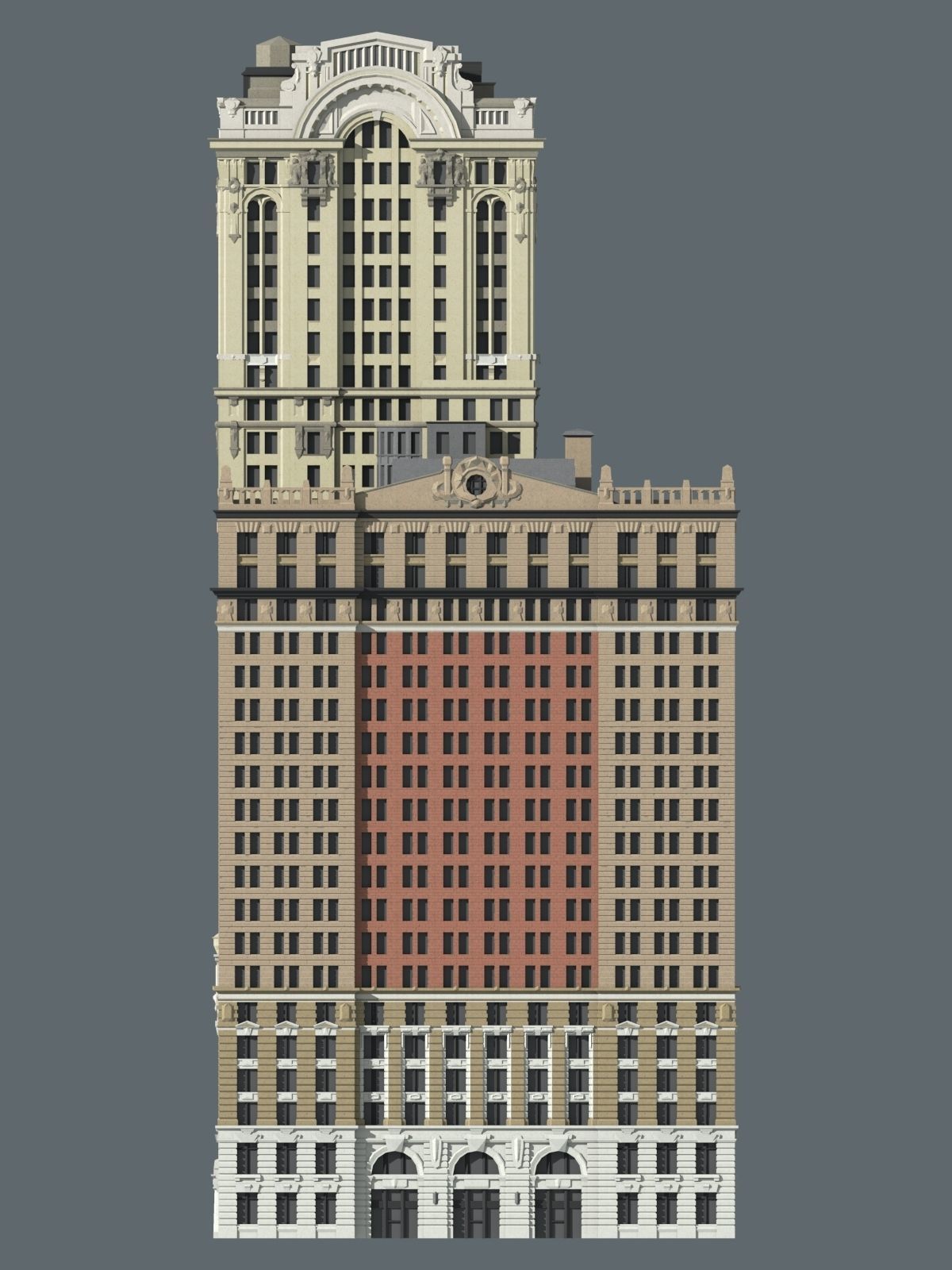 Whitehall Building and Annex 3D print model_4