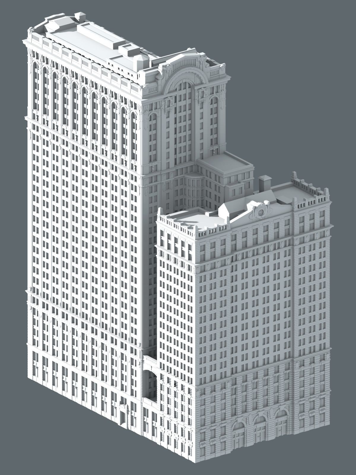 Whitehall Building and Annex 3D print model_8