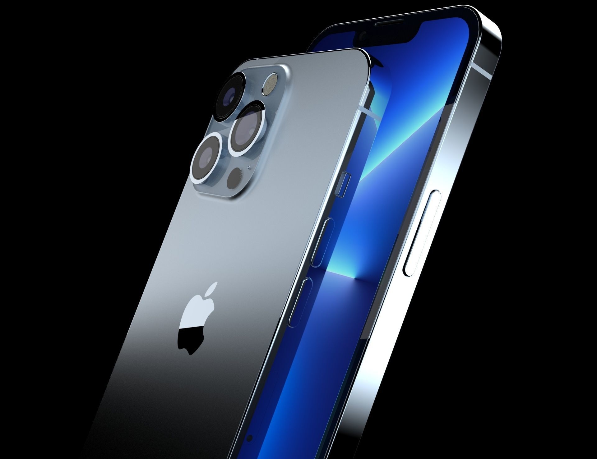 Apple iPhone 13 Pro all colors and new green color for KeyShot 3D model_2