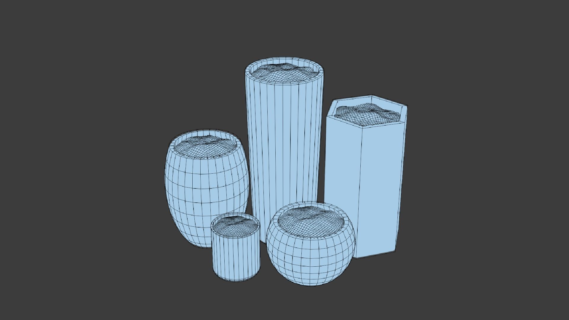 Plant Pots Low-poly 3D model_3