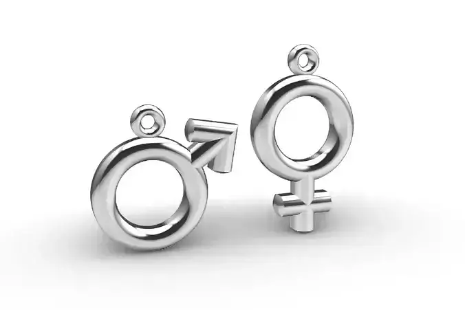 Gender symbol charms 3D print model