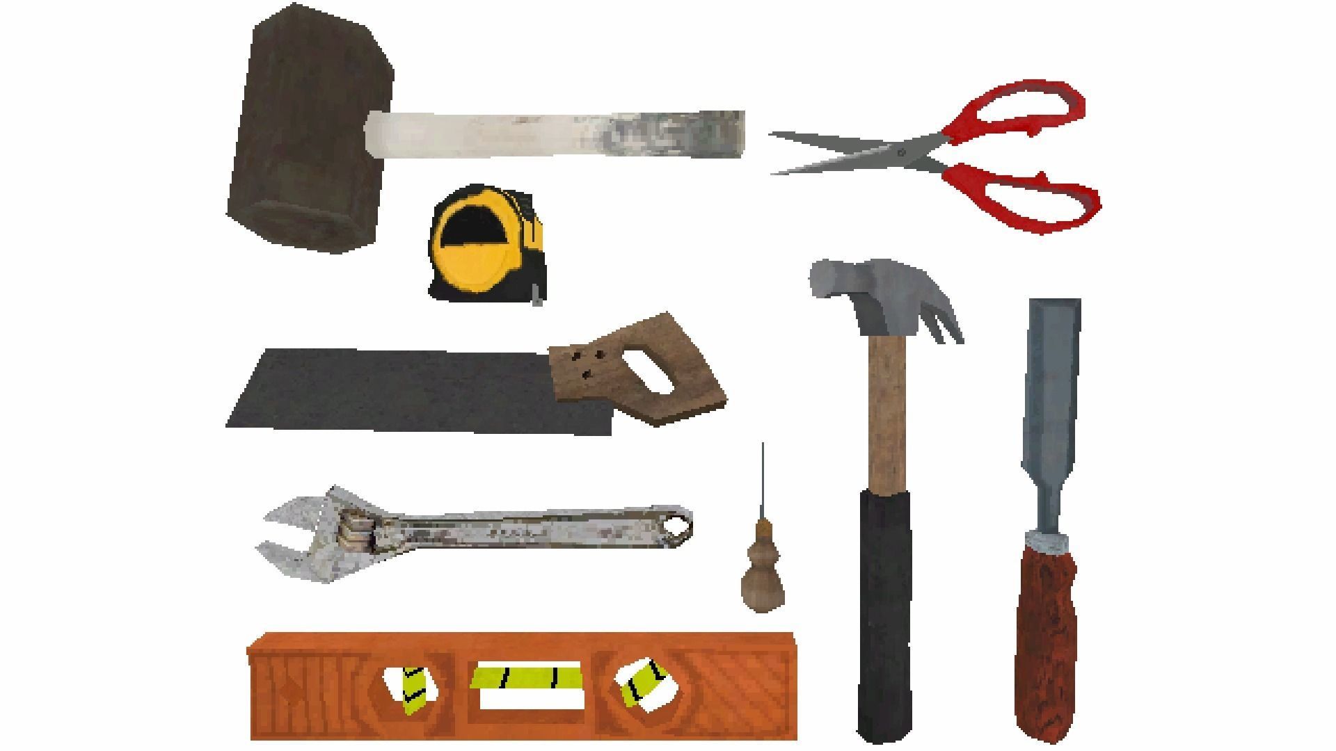 PS1 Low Poly Tool Collection Low-poly 3D model_1