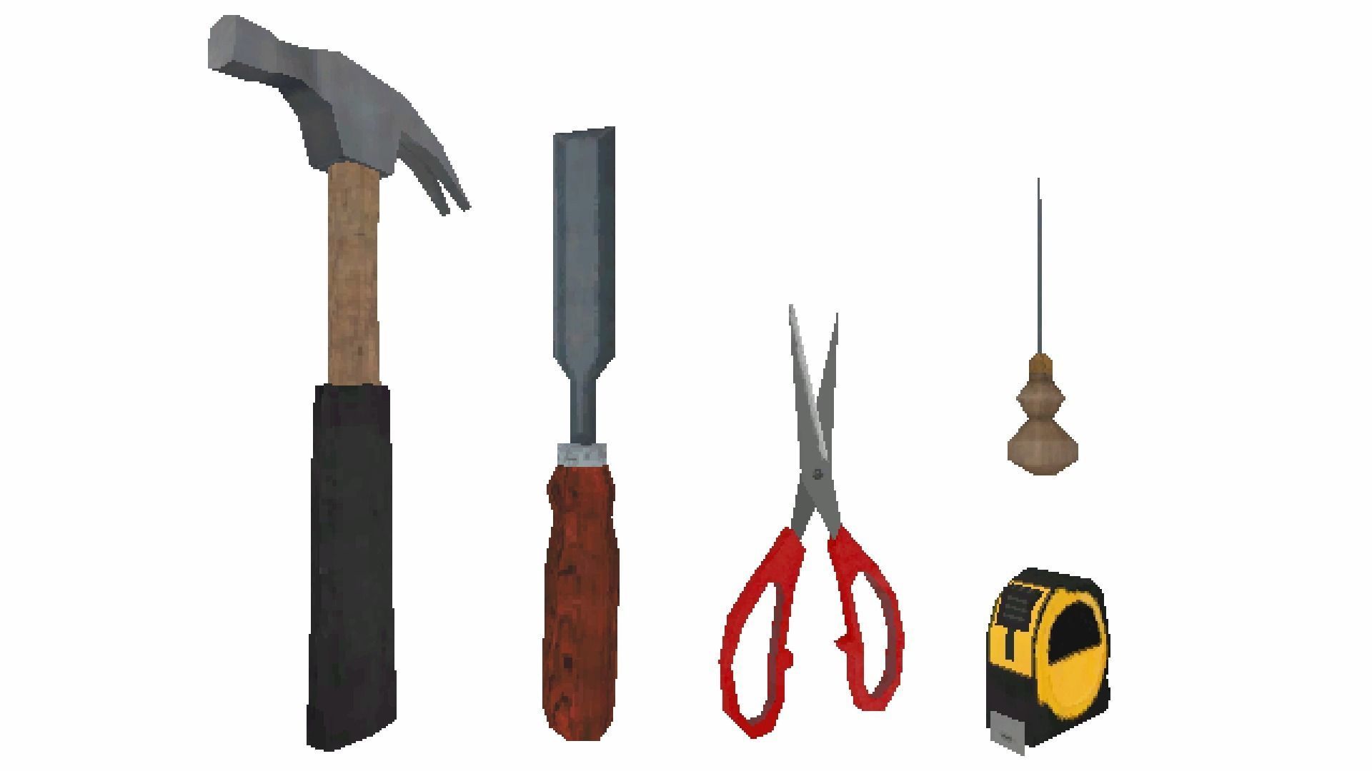 PS1 Low Poly Tool Collection Low-poly 3D model_2