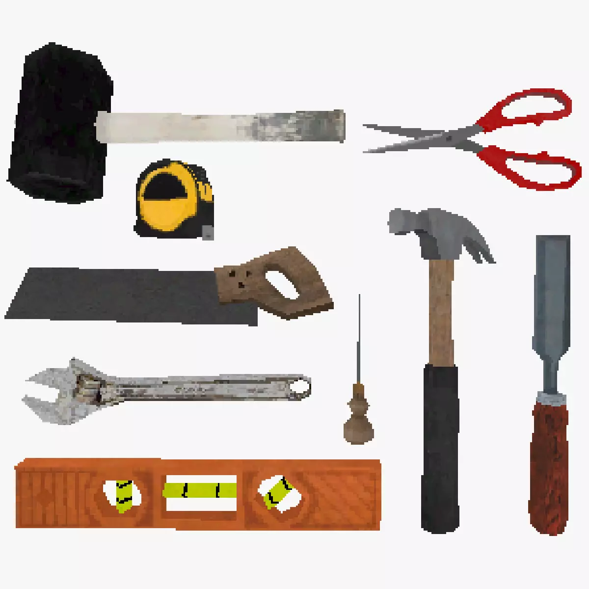 PS1 Low Poly Tool Collection Low-poly 3D model_0