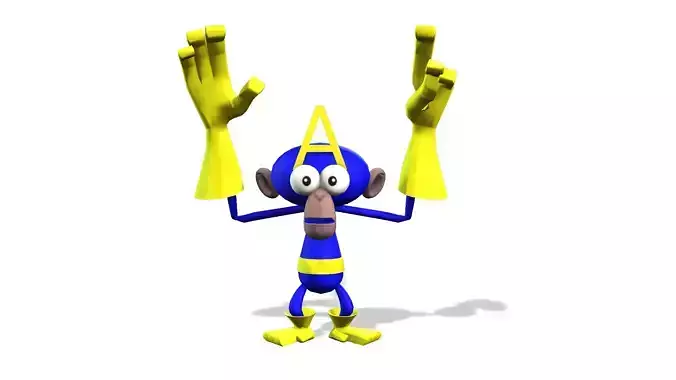 3D Cartoon Monkey Rigged Character model Low-poly 3D model