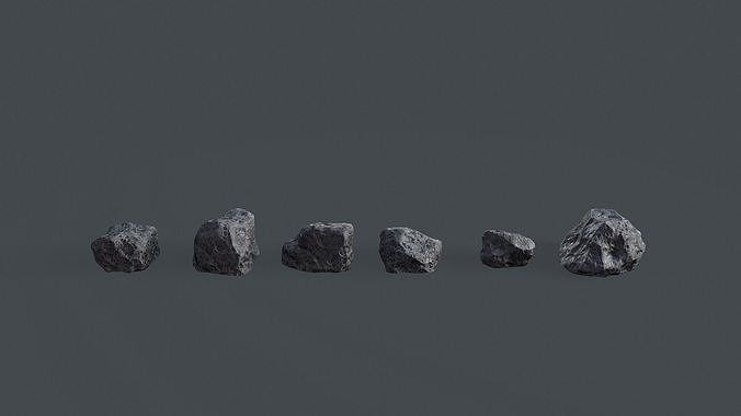 Meteorite stone Low-poly 3D model