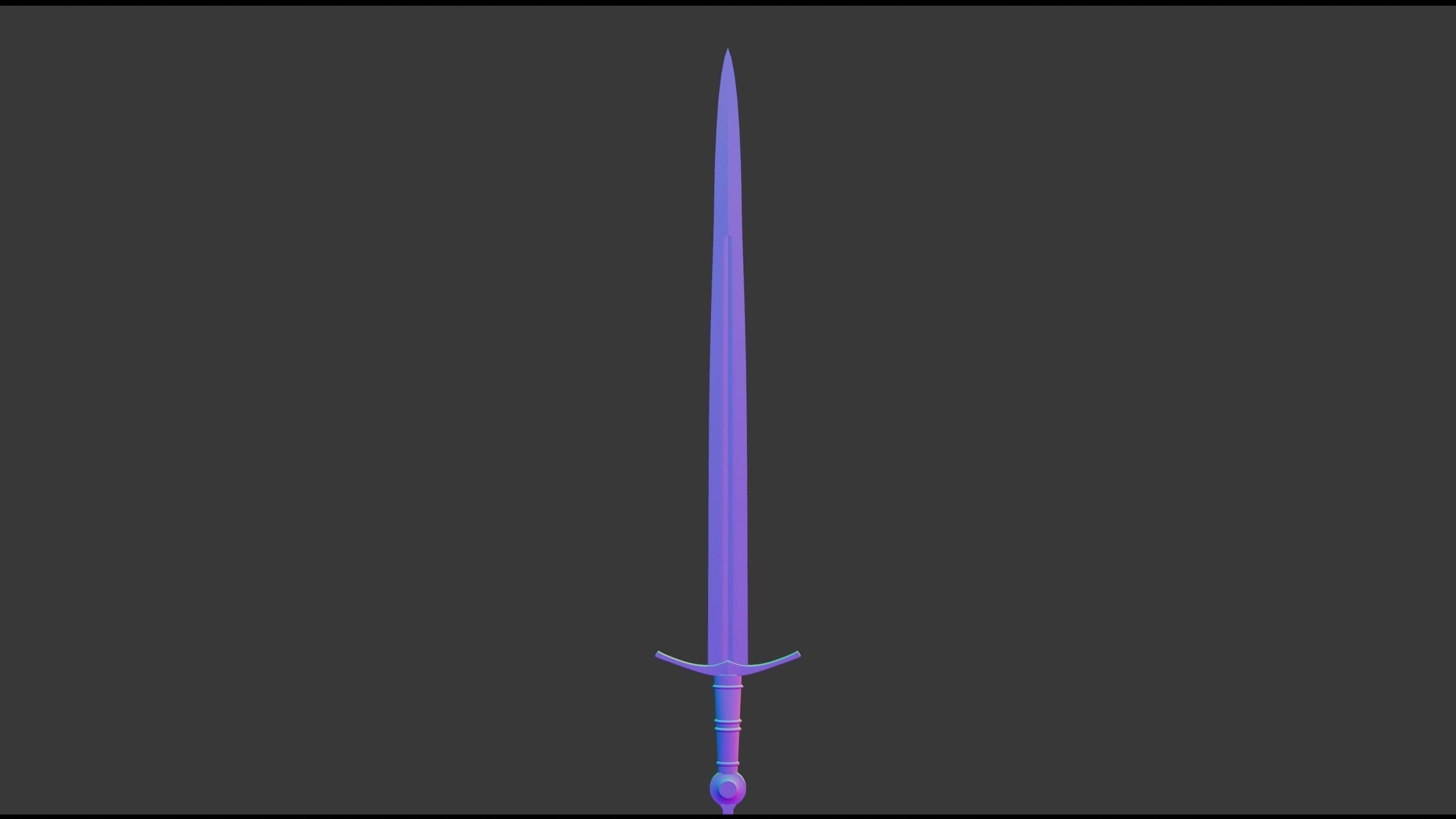Medieval Knight Sword 3D model_6