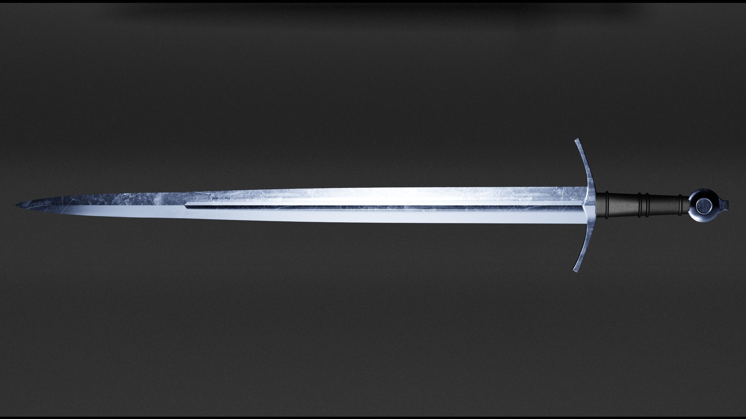 Medieval Knight Sword 3D model_2