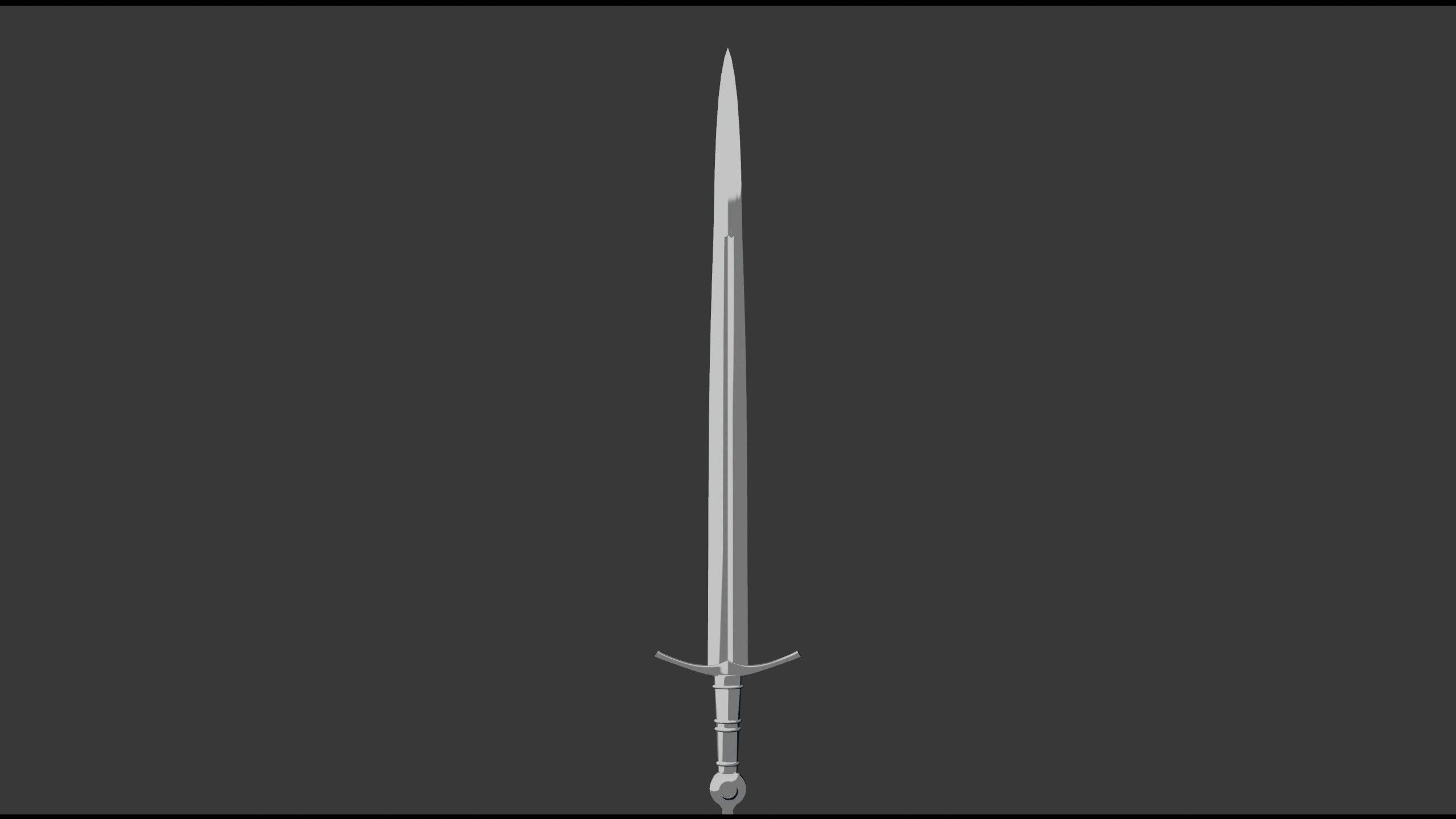 Medieval Knight Sword 3D model_8