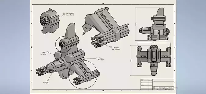 Maelstrom Heavy Assault Fighter 3D print model