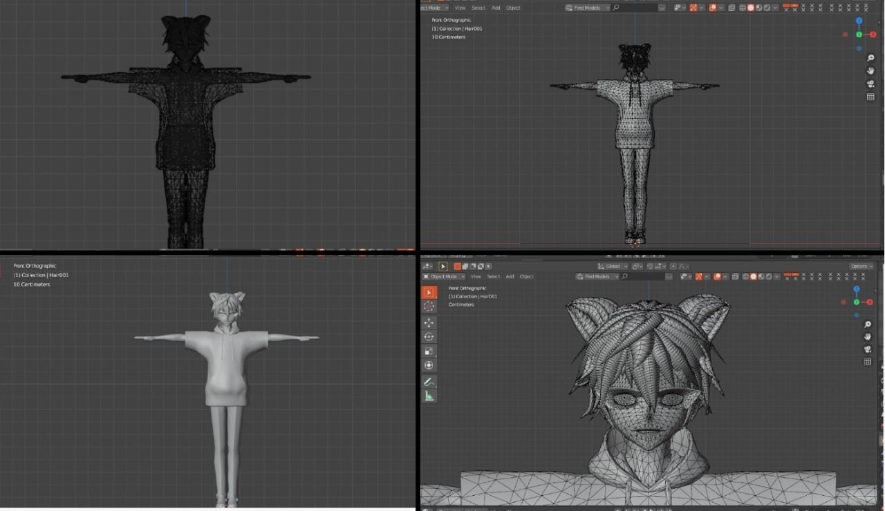 3D male avatar  character for gaming vtubing and for vrchat Low-poly 3D model_11