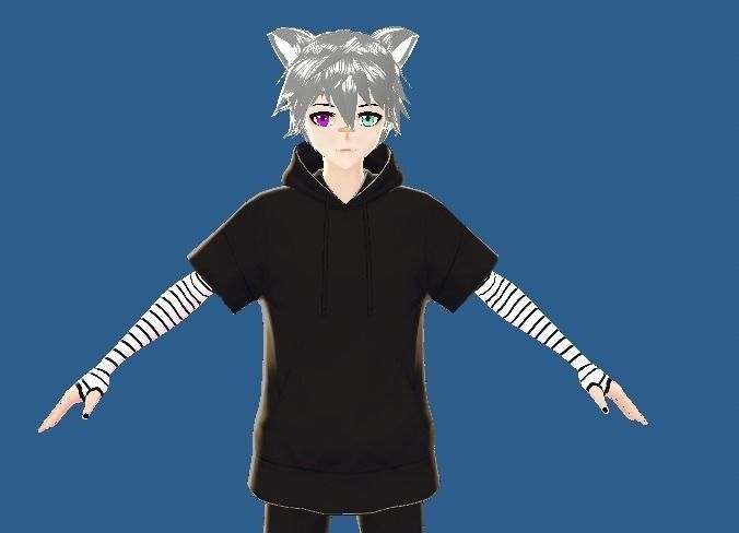 3D male avatar  character for gaming vtubing and for vrchat Low-poly 3D model_2