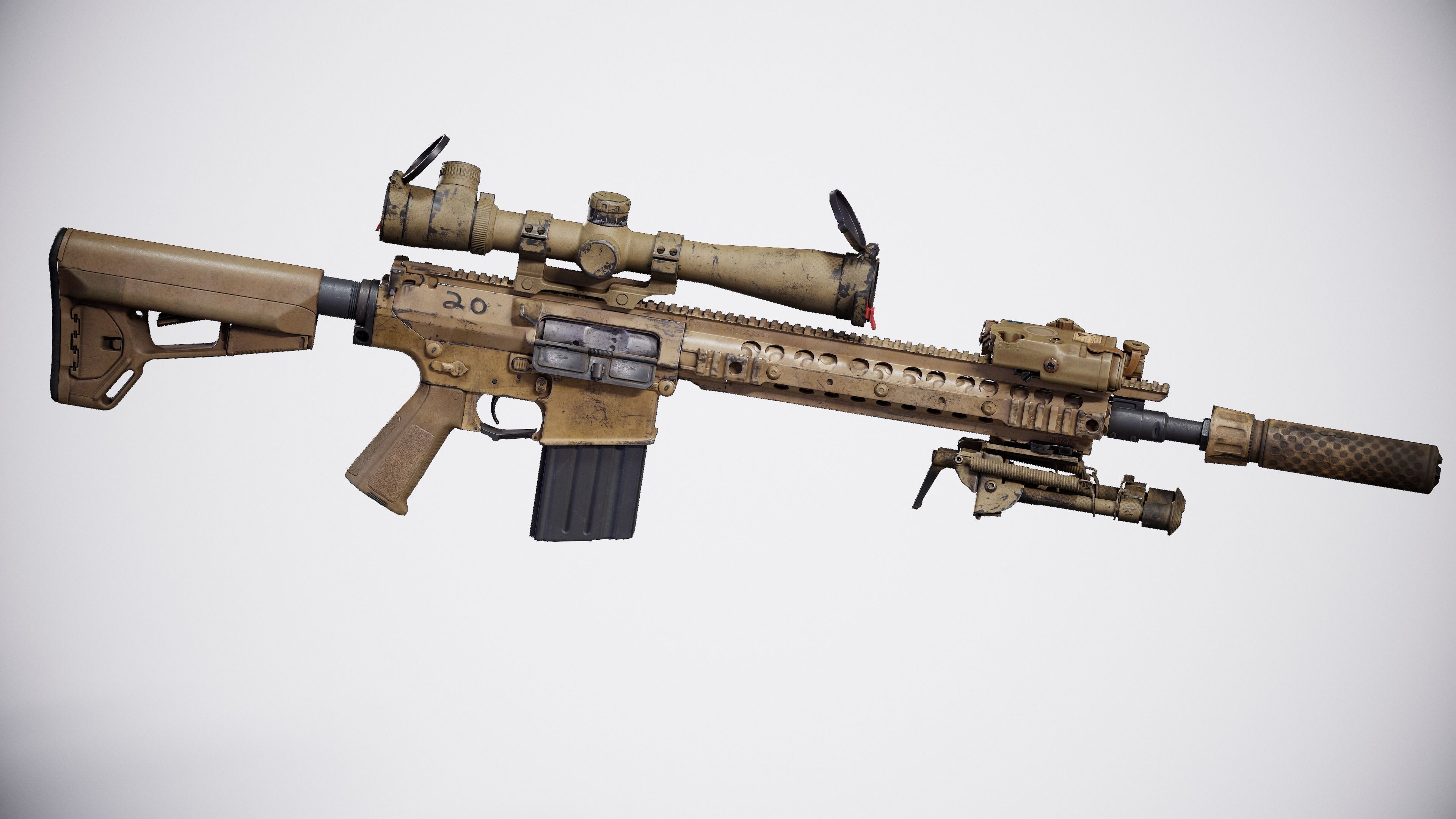 KAC M110k1 Low-poly 3D model_5