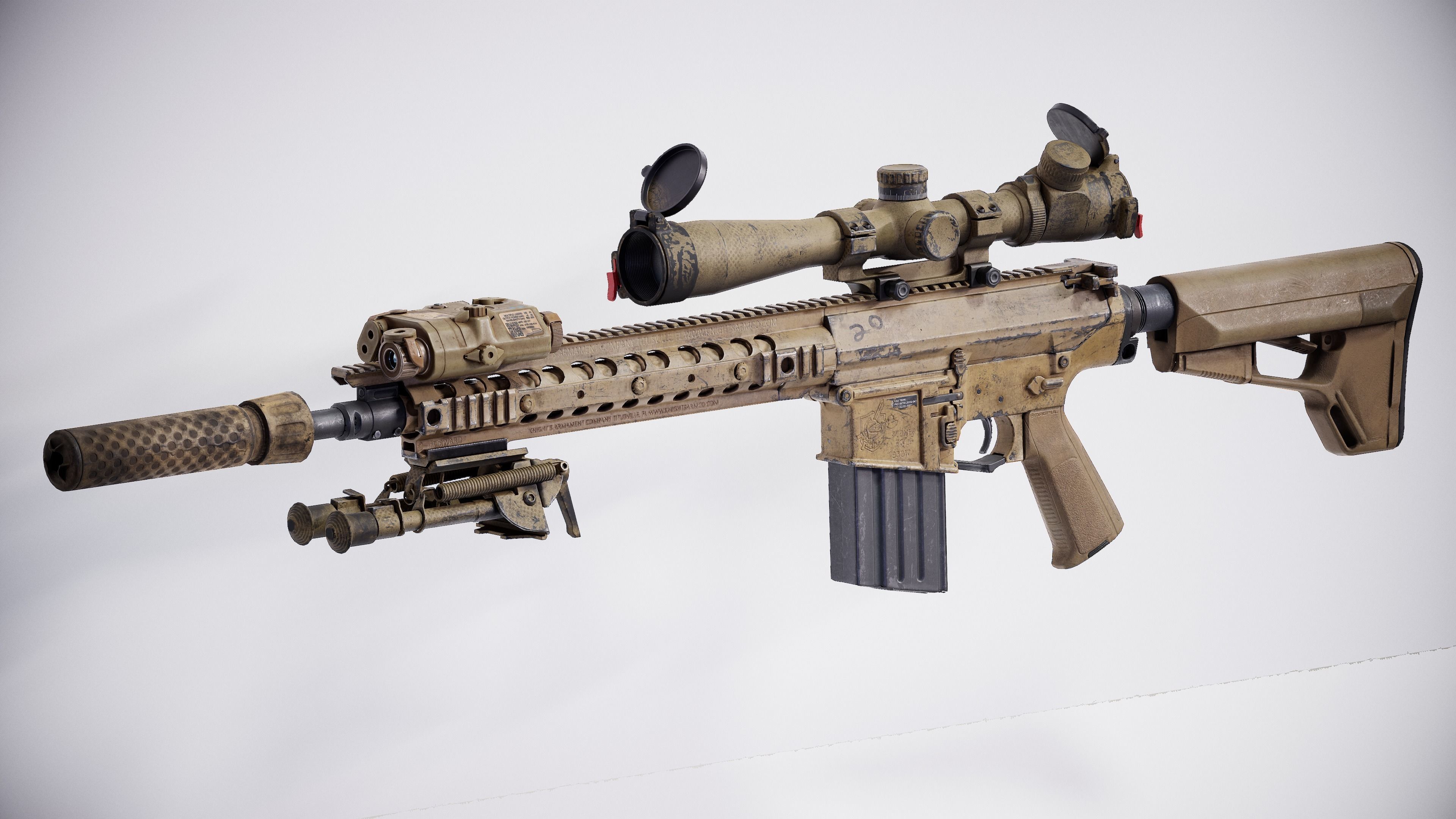 KAC M110k1 Low-poly 3D model_2