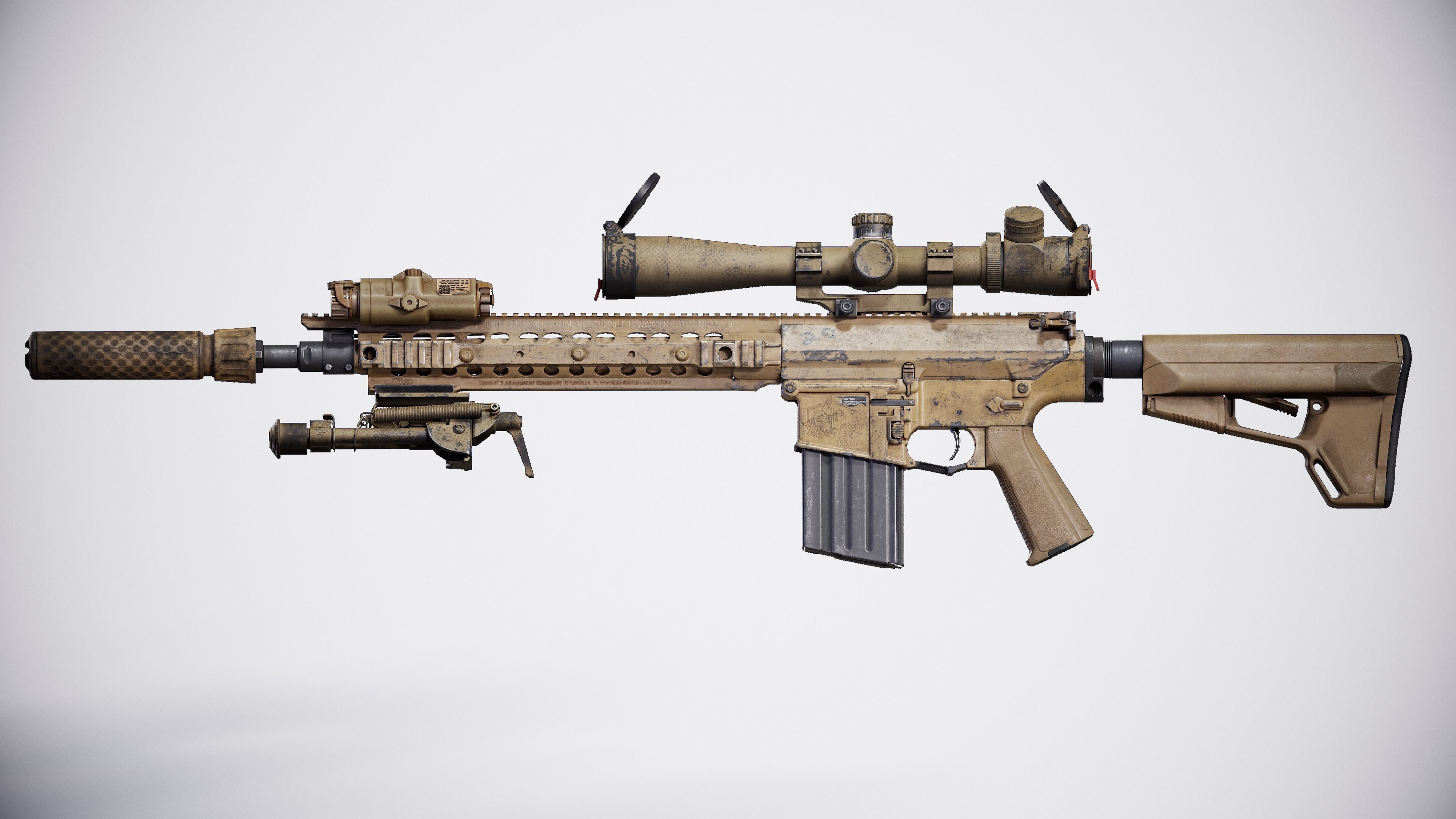 KAC M110k1 Low-poly 3D model_3