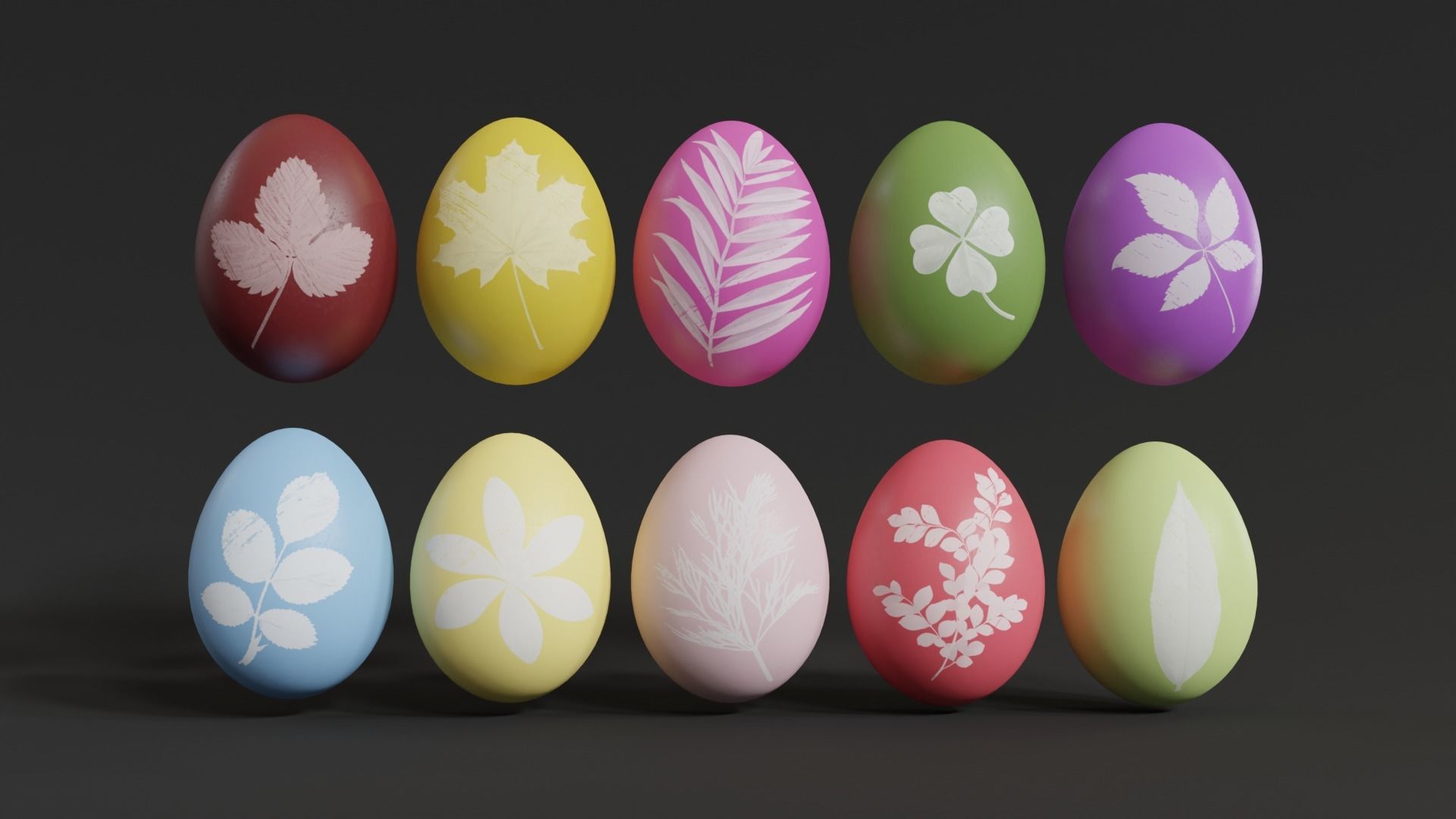 Easter Egg with Herb Print 3D model_2