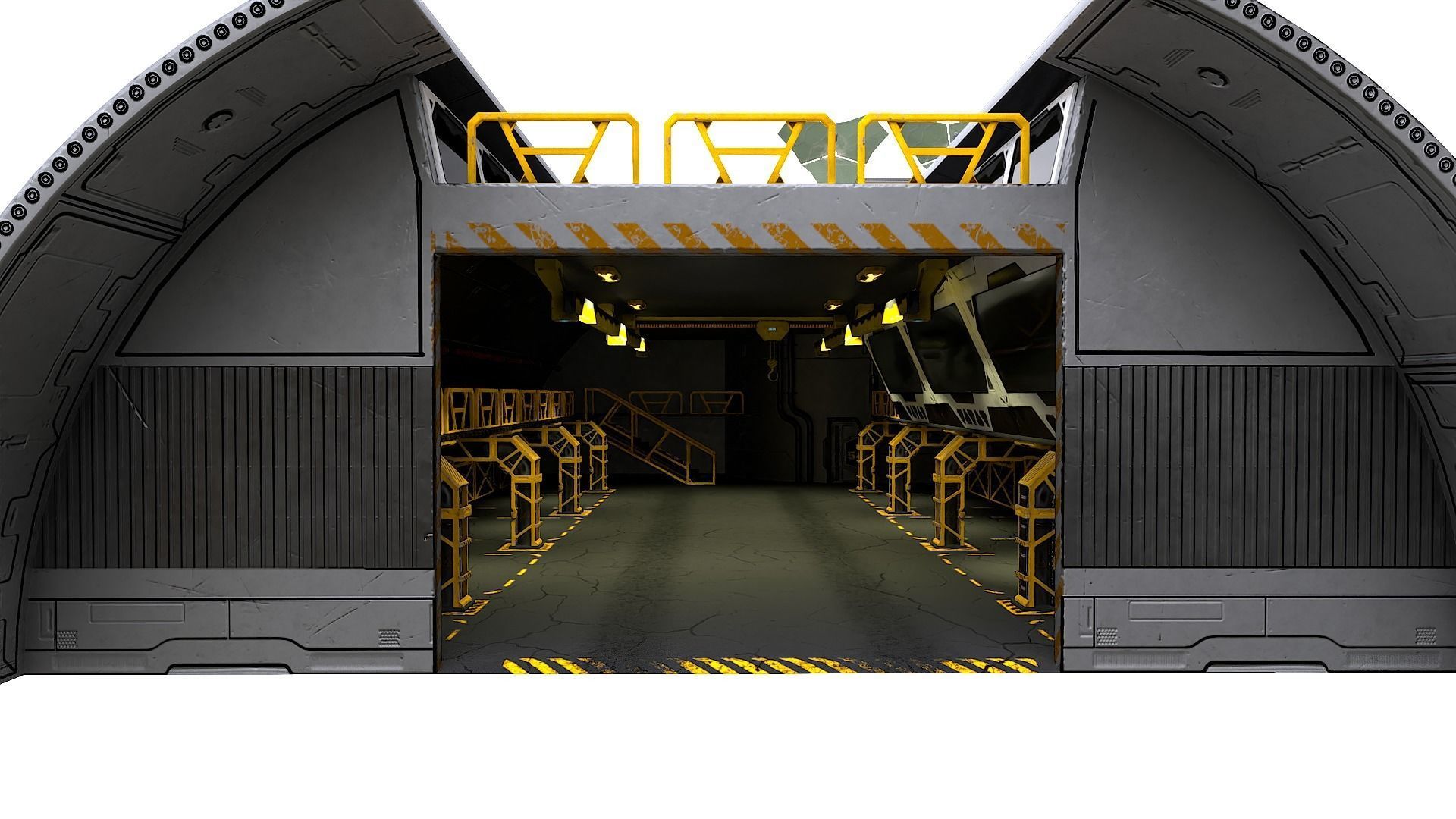 Sci-Fi Hangars Low-poly 3D model Low-poly 3D model_10