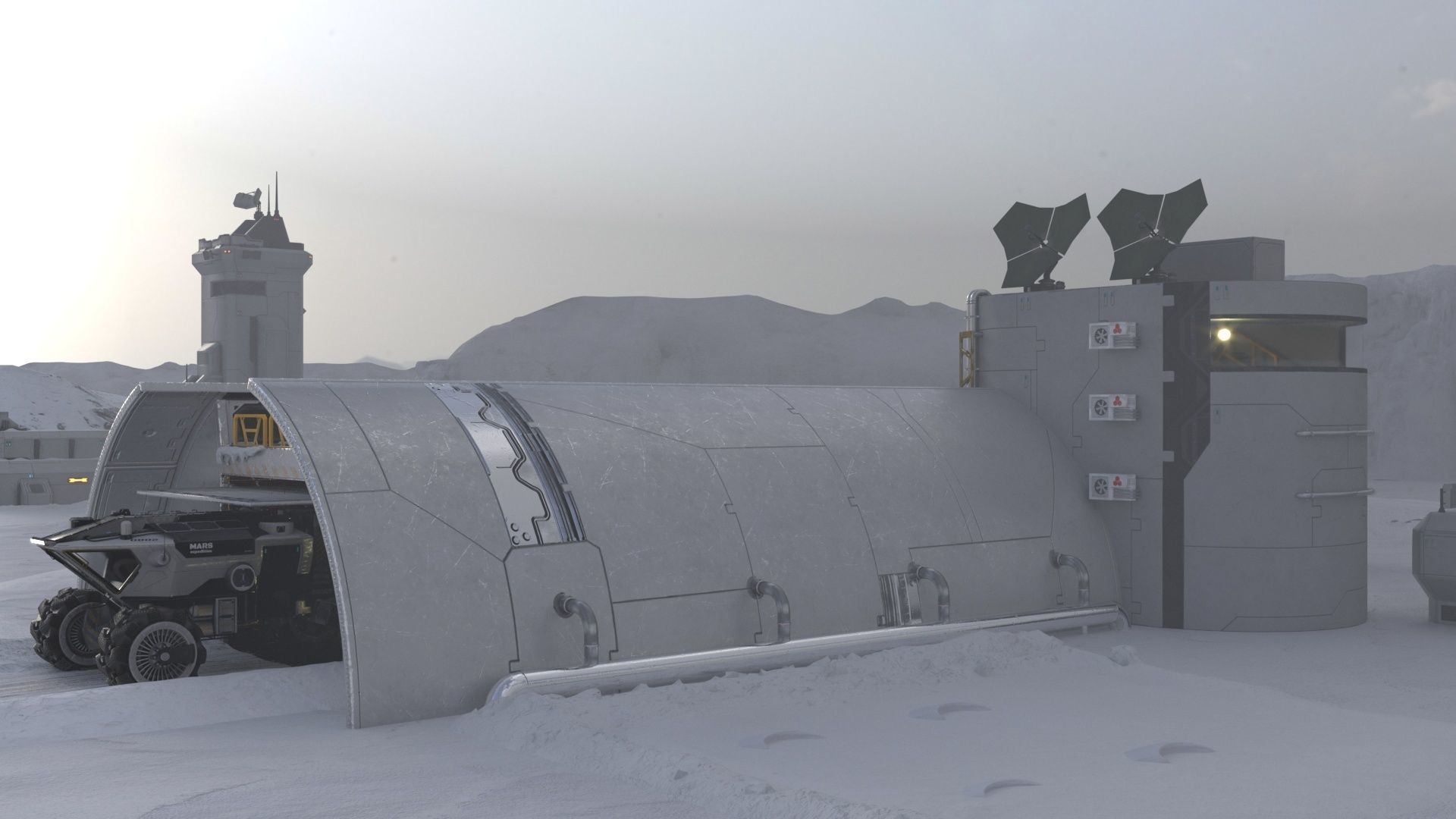 Sci-Fi Hangars Low-poly 3D model Low-poly 3D model_3