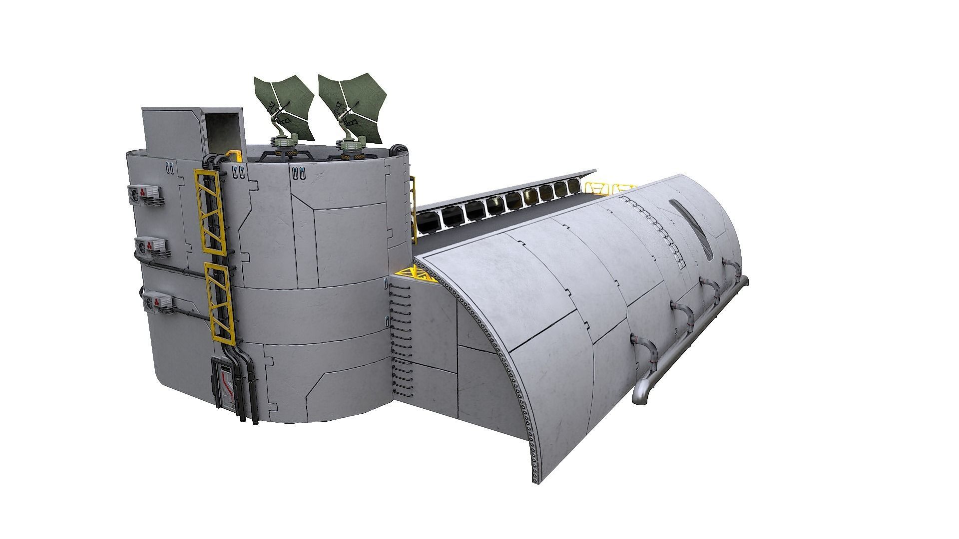 Sci-Fi Hangars Low-poly 3D model Low-poly 3D model_7