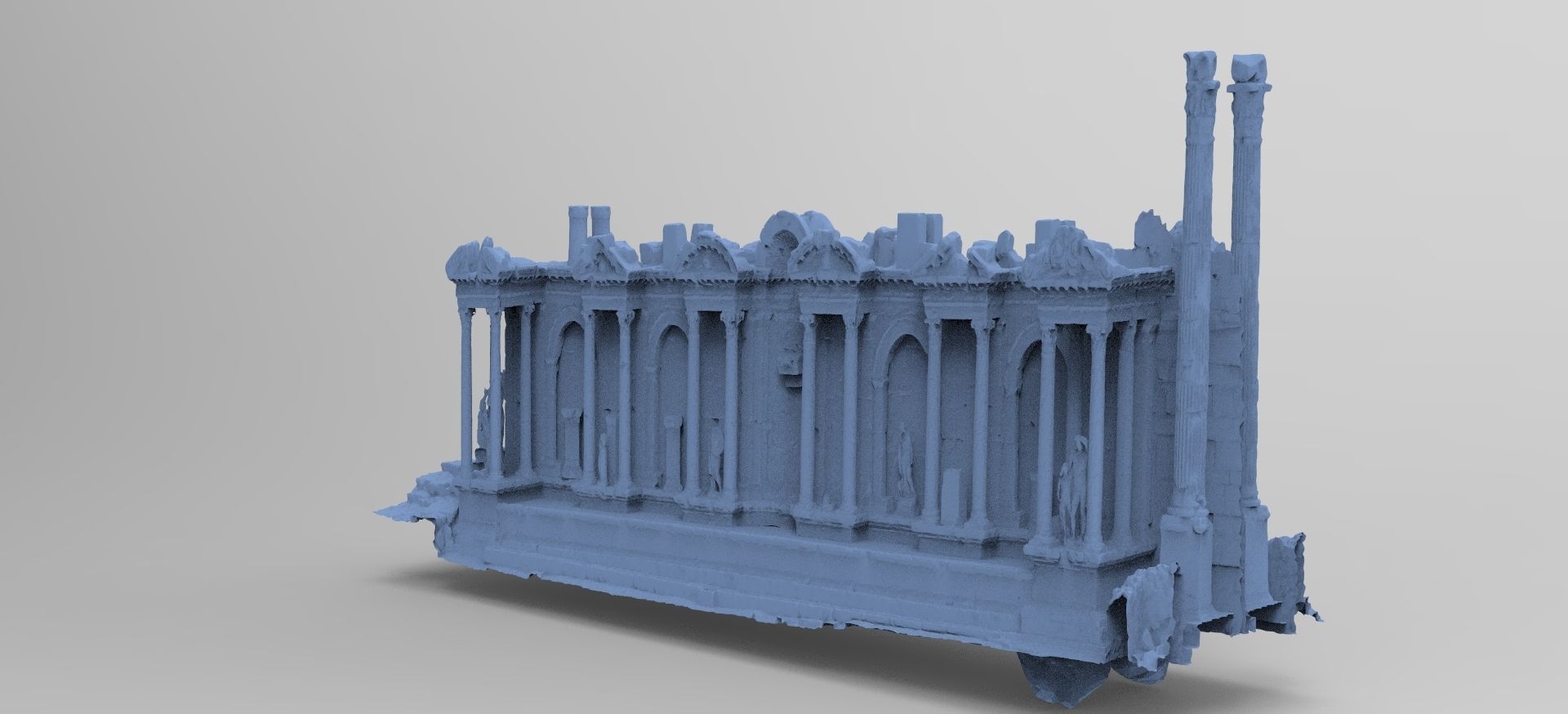 Athens Greece stone pillars wall 1 3D model_2