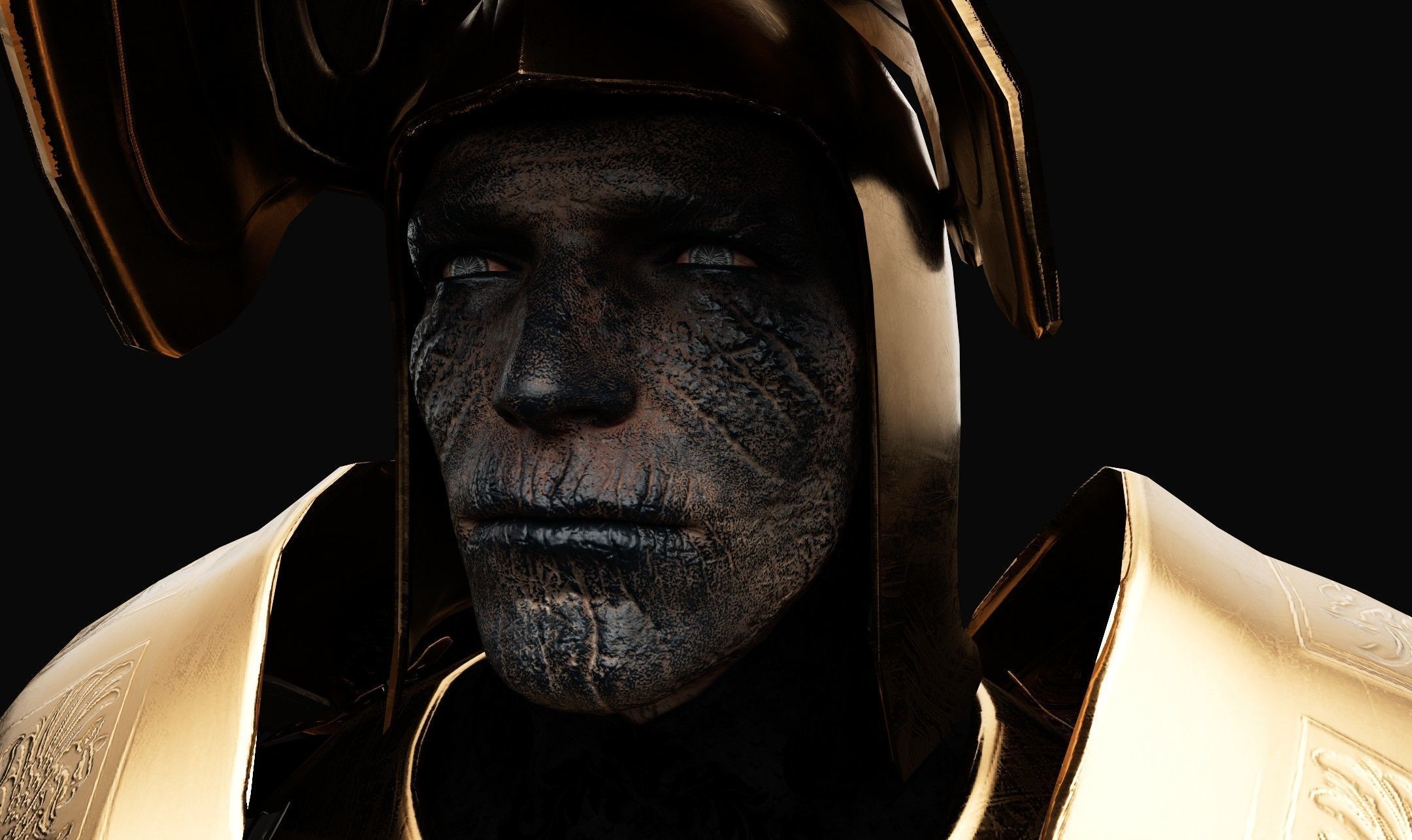 Medieval dark knight Low-poly 3D model_8