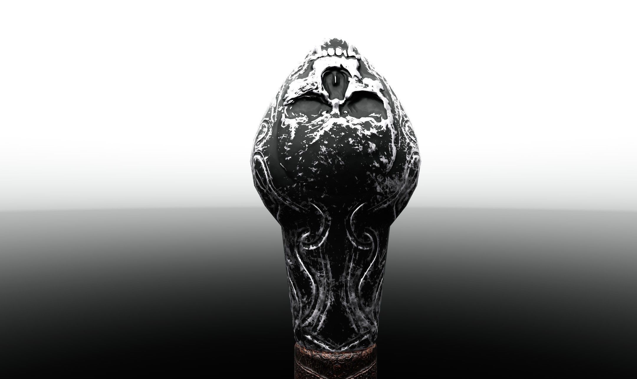 Medieval dark knight Low-poly 3D model_11