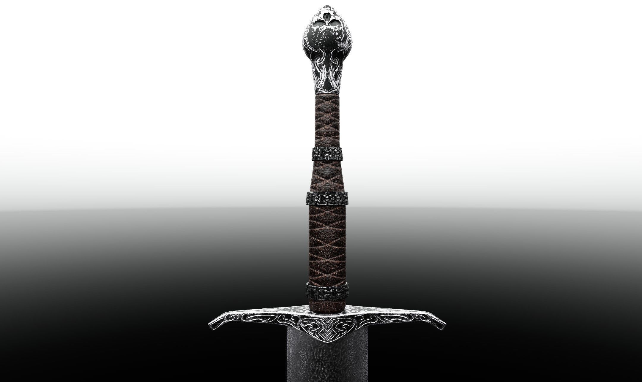 Medieval dark knight Low-poly 3D model_12