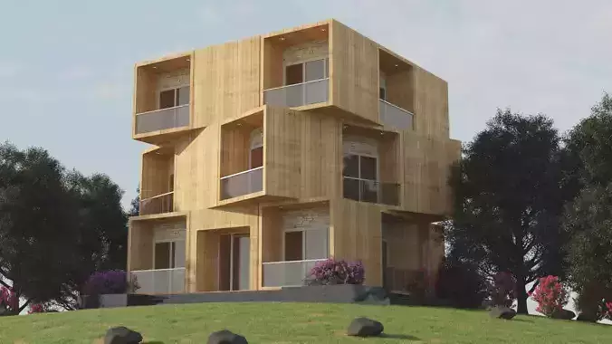 residential building 3D model 2