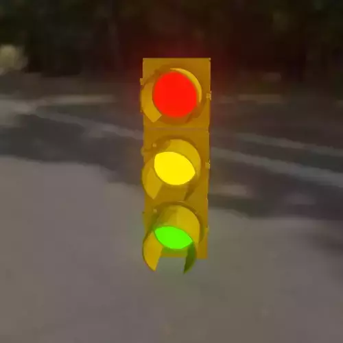  Traffic light  low poly 3D model