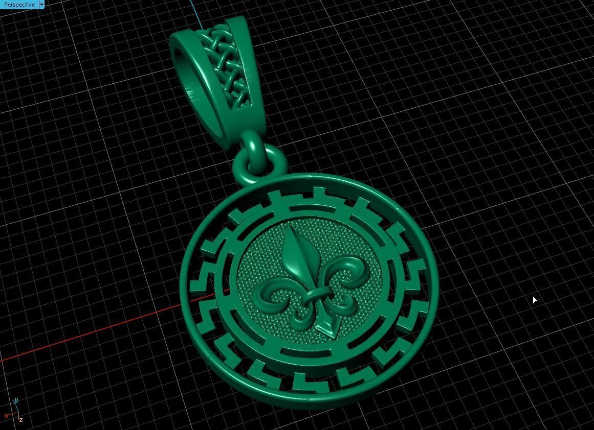 pendant rooster Free 3D print model_9