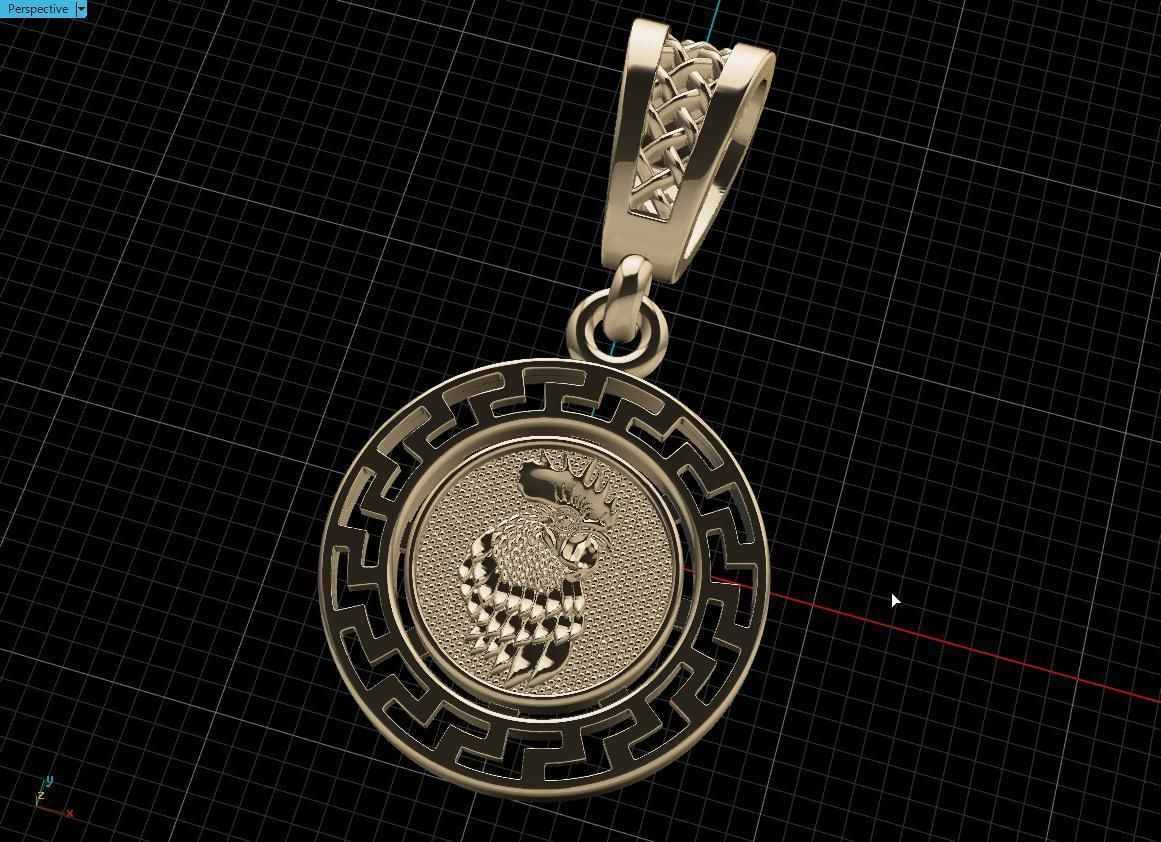 pendant rooster Free 3D print model_14