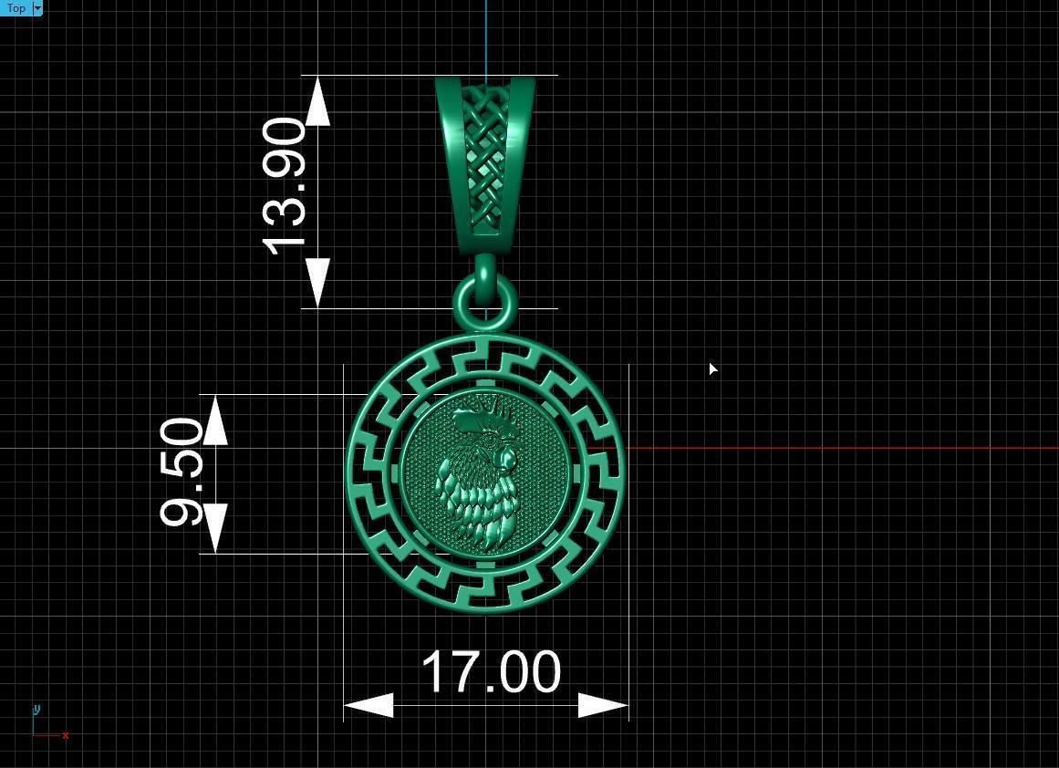 pendant rooster Free 3D print model_18