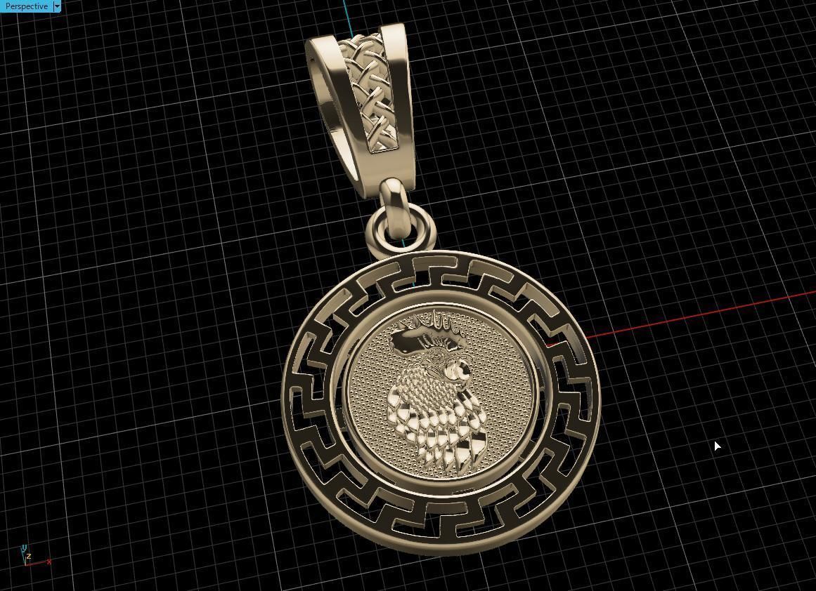 pendant rooster Free 3D print model_15