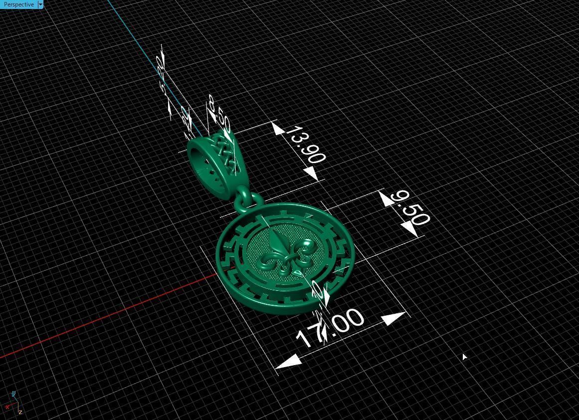 pendant rooster Free 3D print model_21