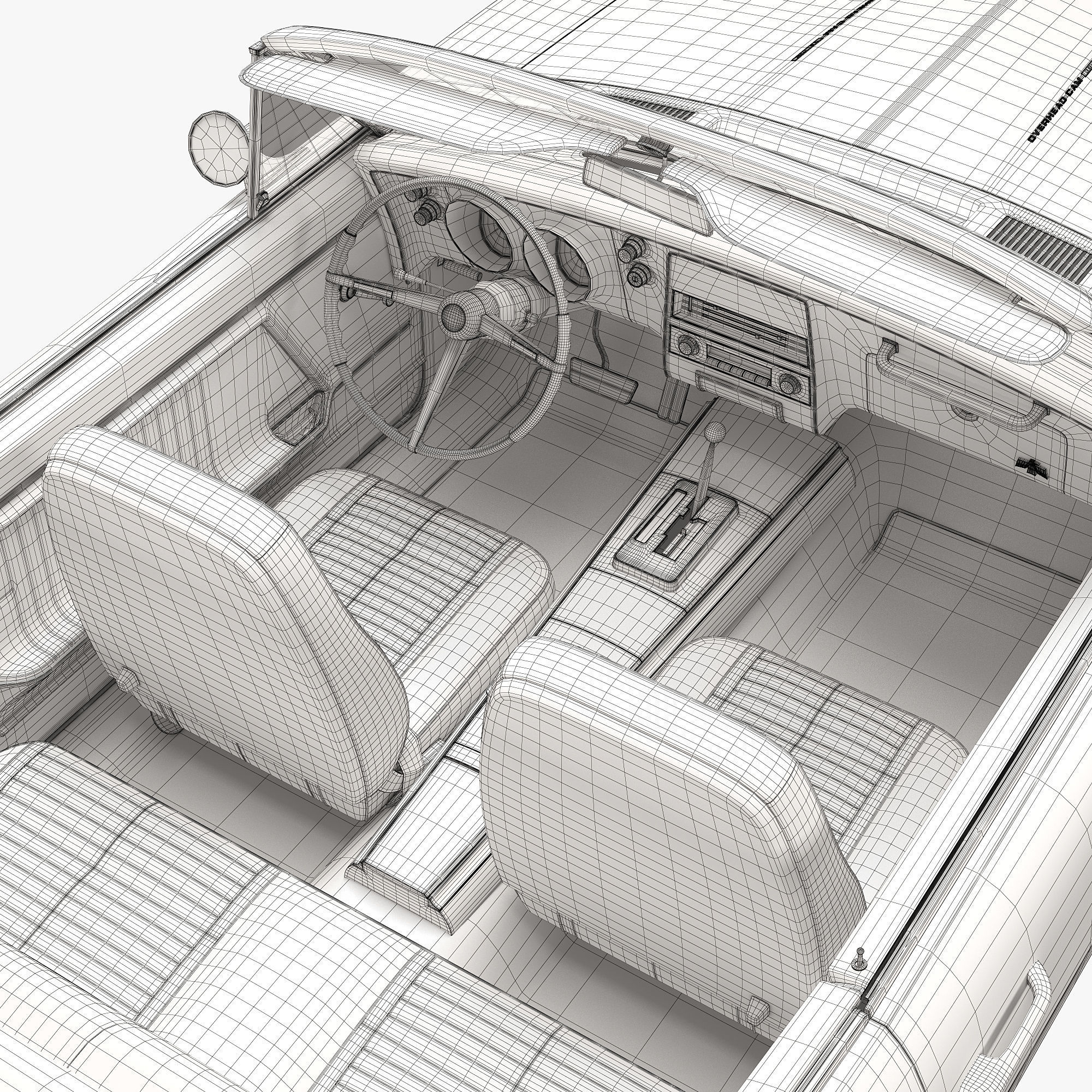 Pontiac firebird 1967 convertible 3D model_28