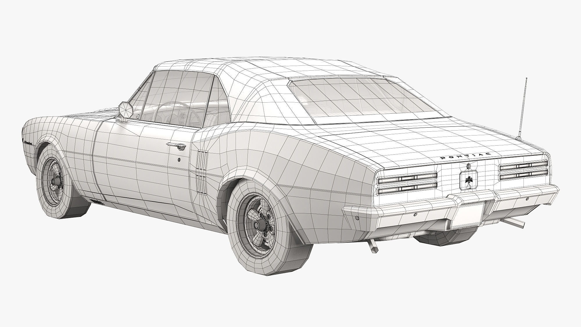 Pontiac firebird 1967 convertible 3D model_7