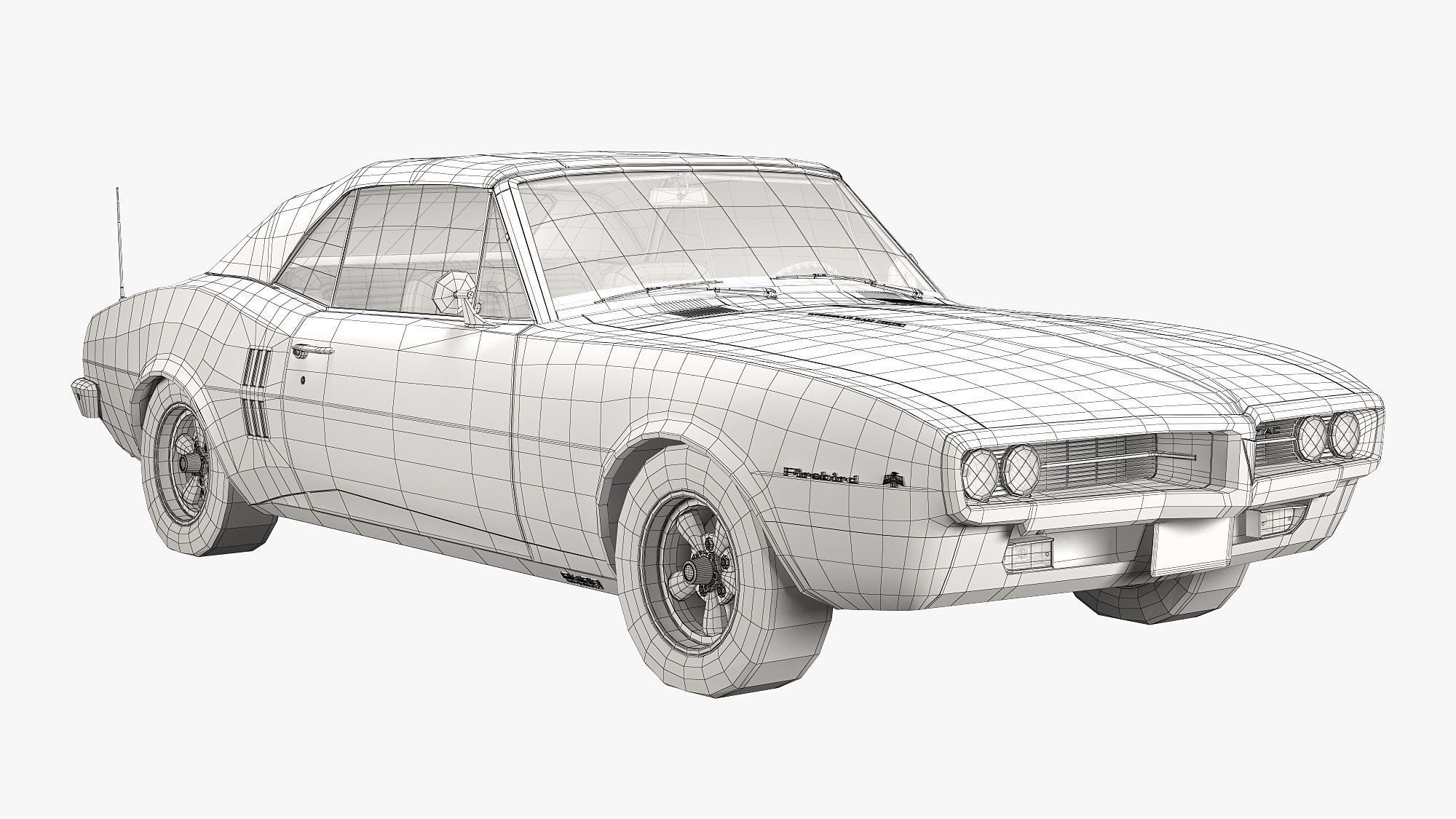Pontiac firebird 1967 convertible 3D model_6