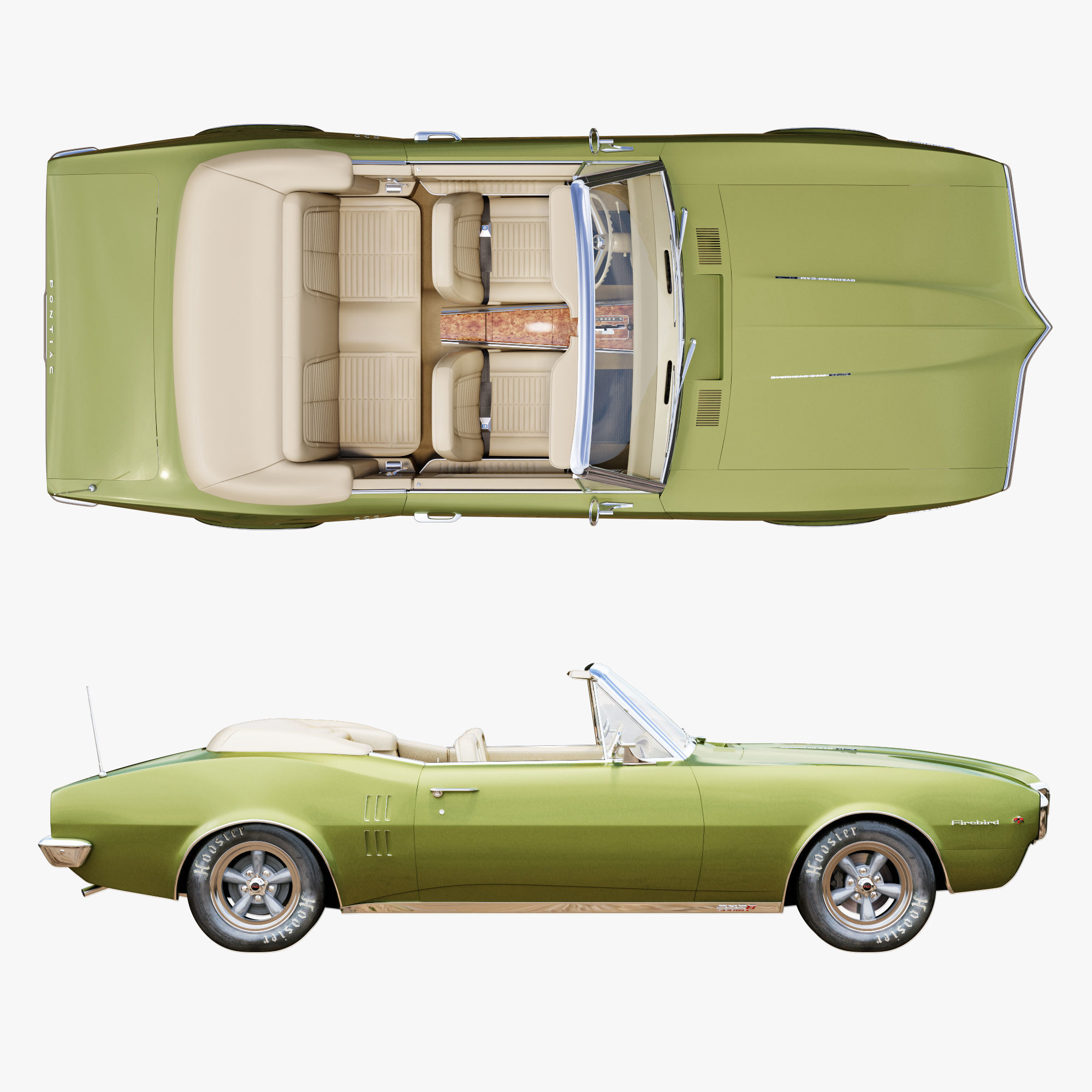 Pontiac firebird 1967 convertible 3D model_10