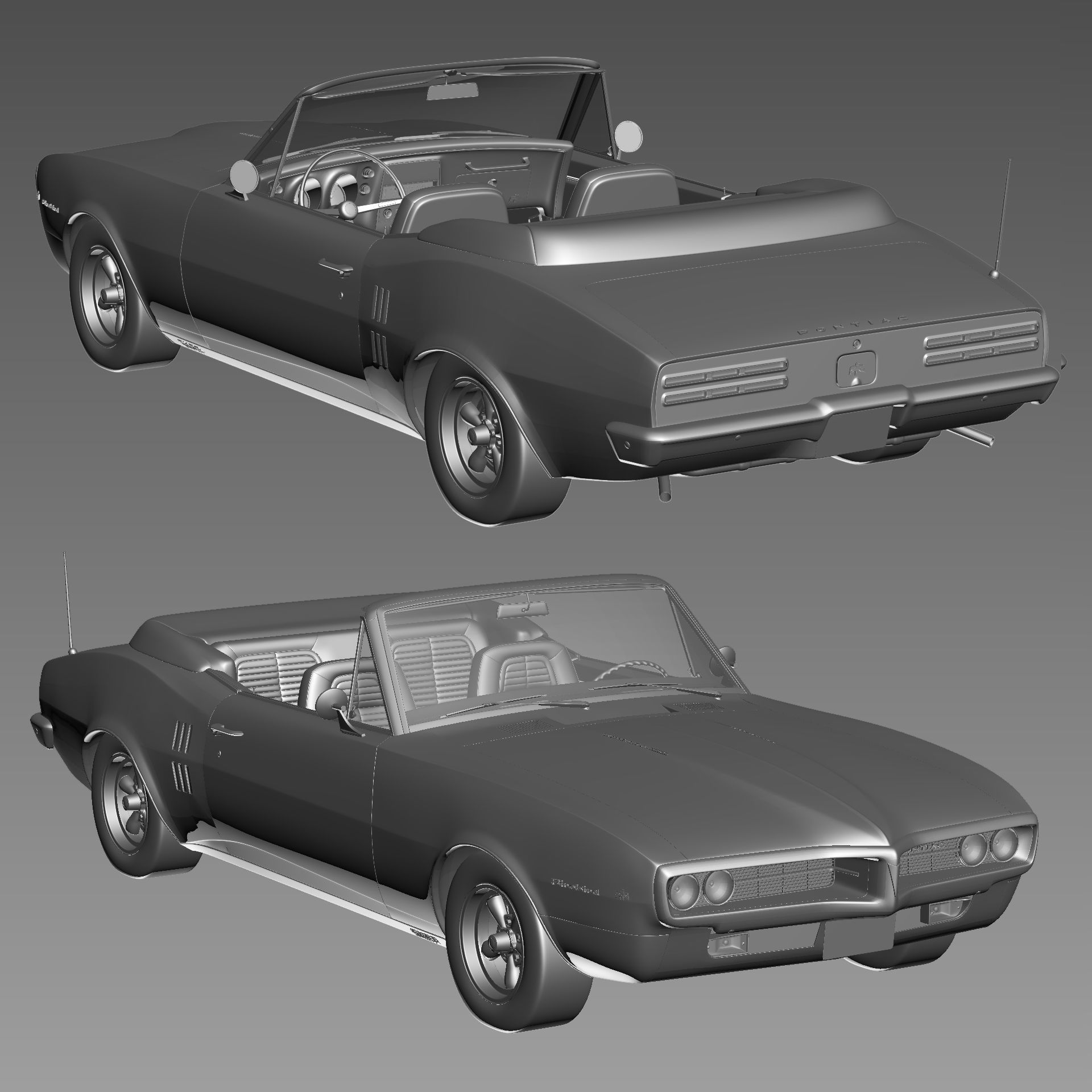 Pontiac firebird 1967 convertible 3D model_32