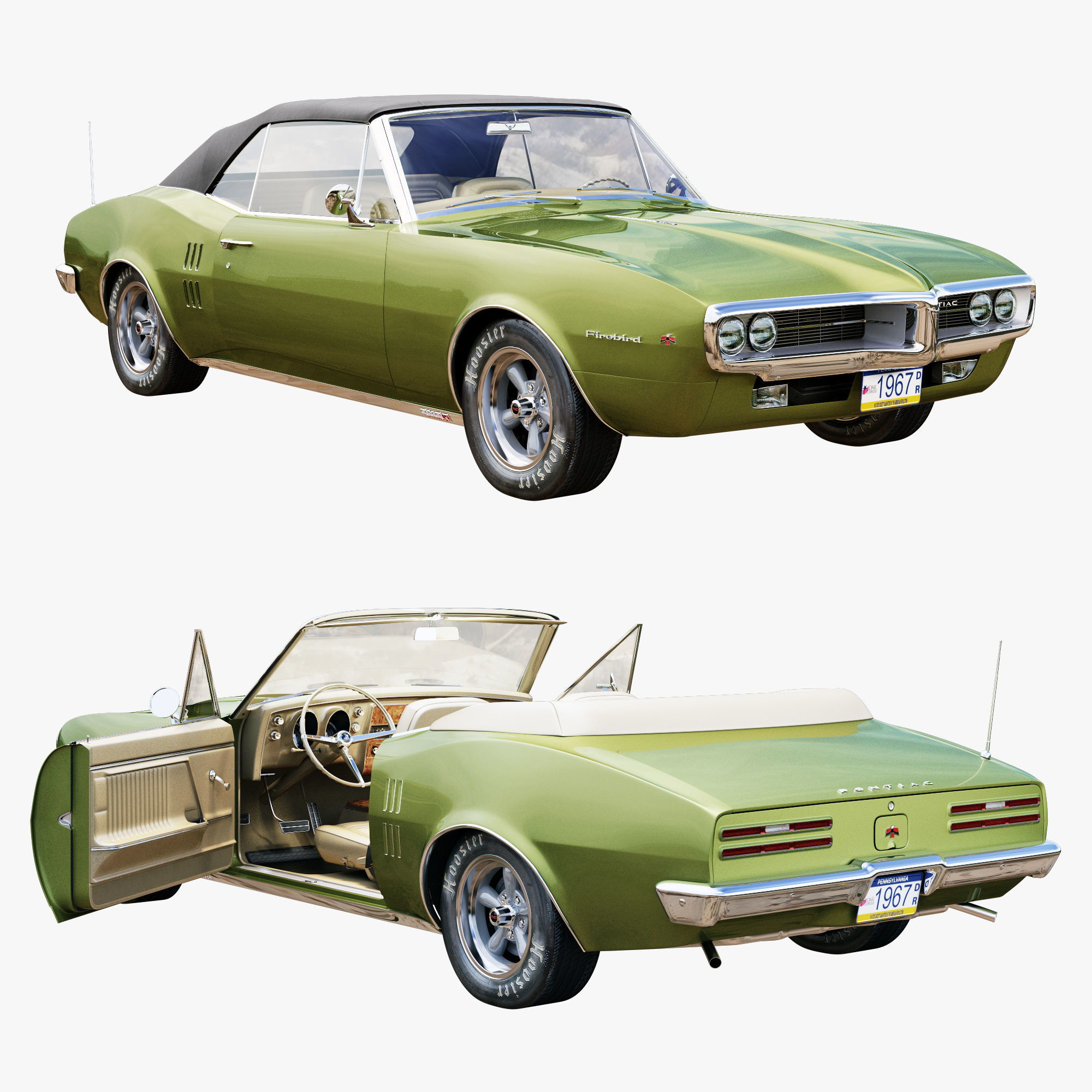 Pontiac firebird 1967 convertible 3D model_8