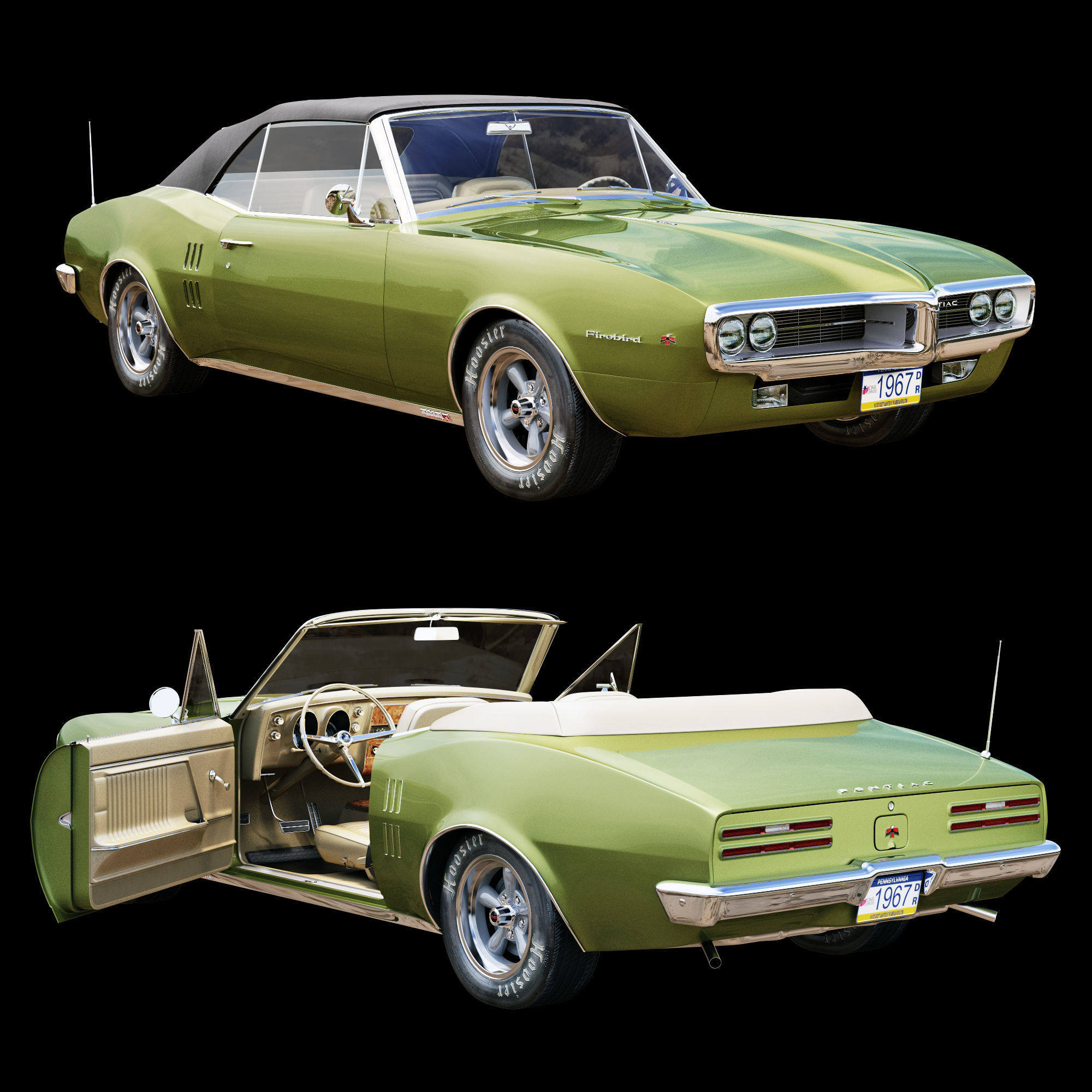 Pontiac firebird 1967 convertible 3D model_16