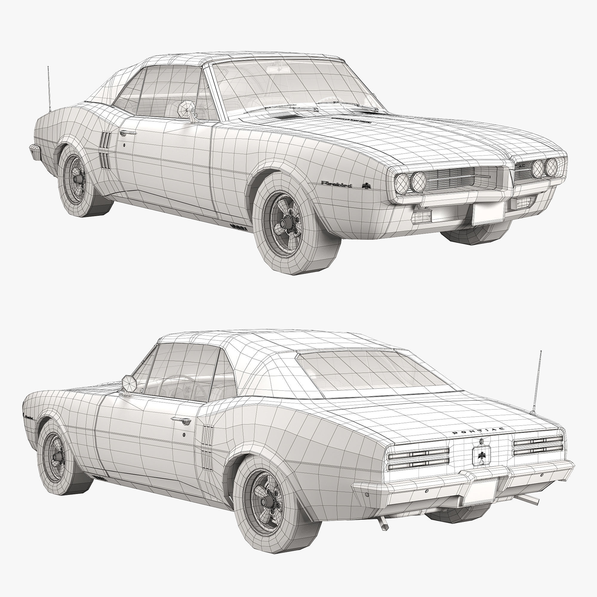 Pontiac firebird 1967 convertible 3D model_25