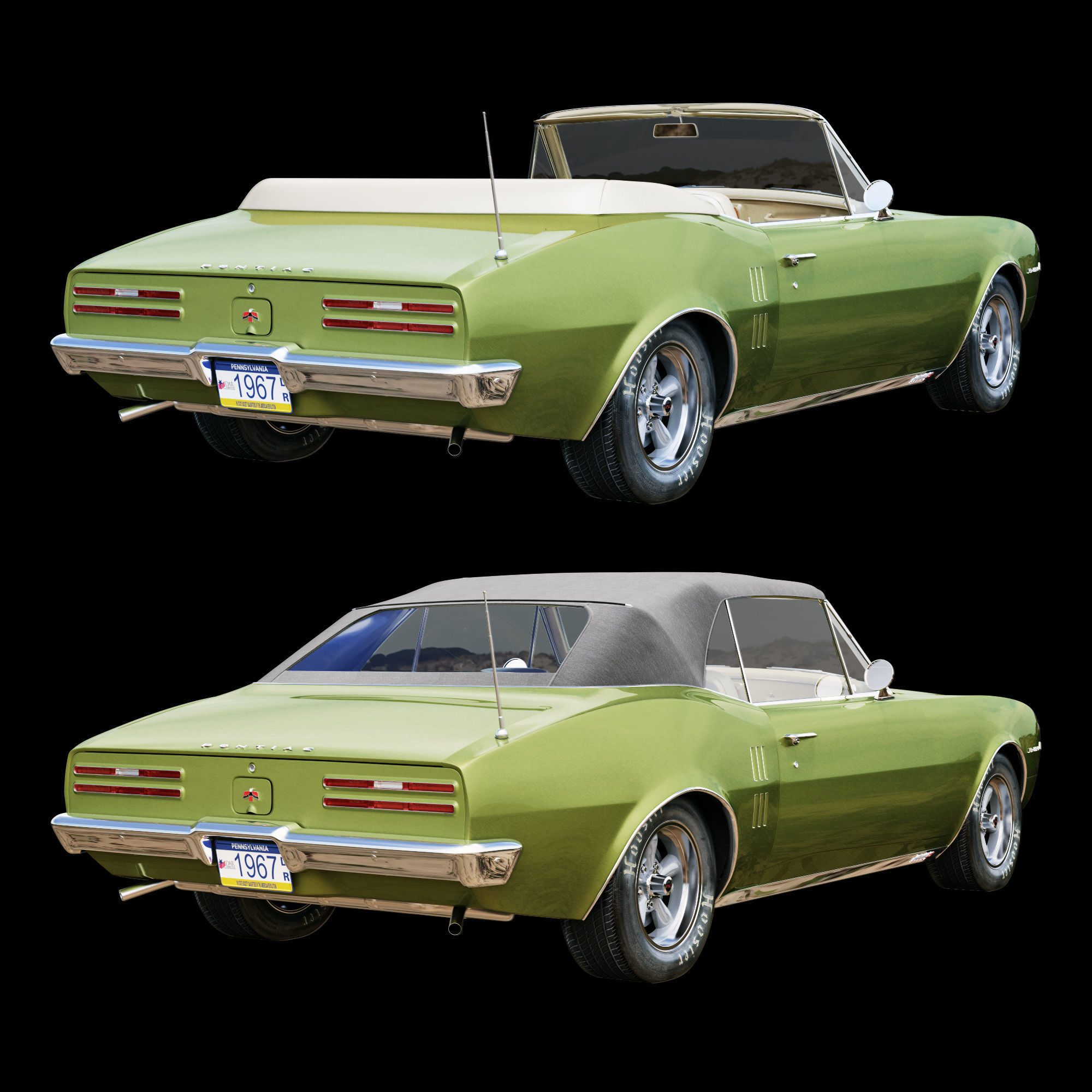 Pontiac firebird 1967 convertible 3D model_20