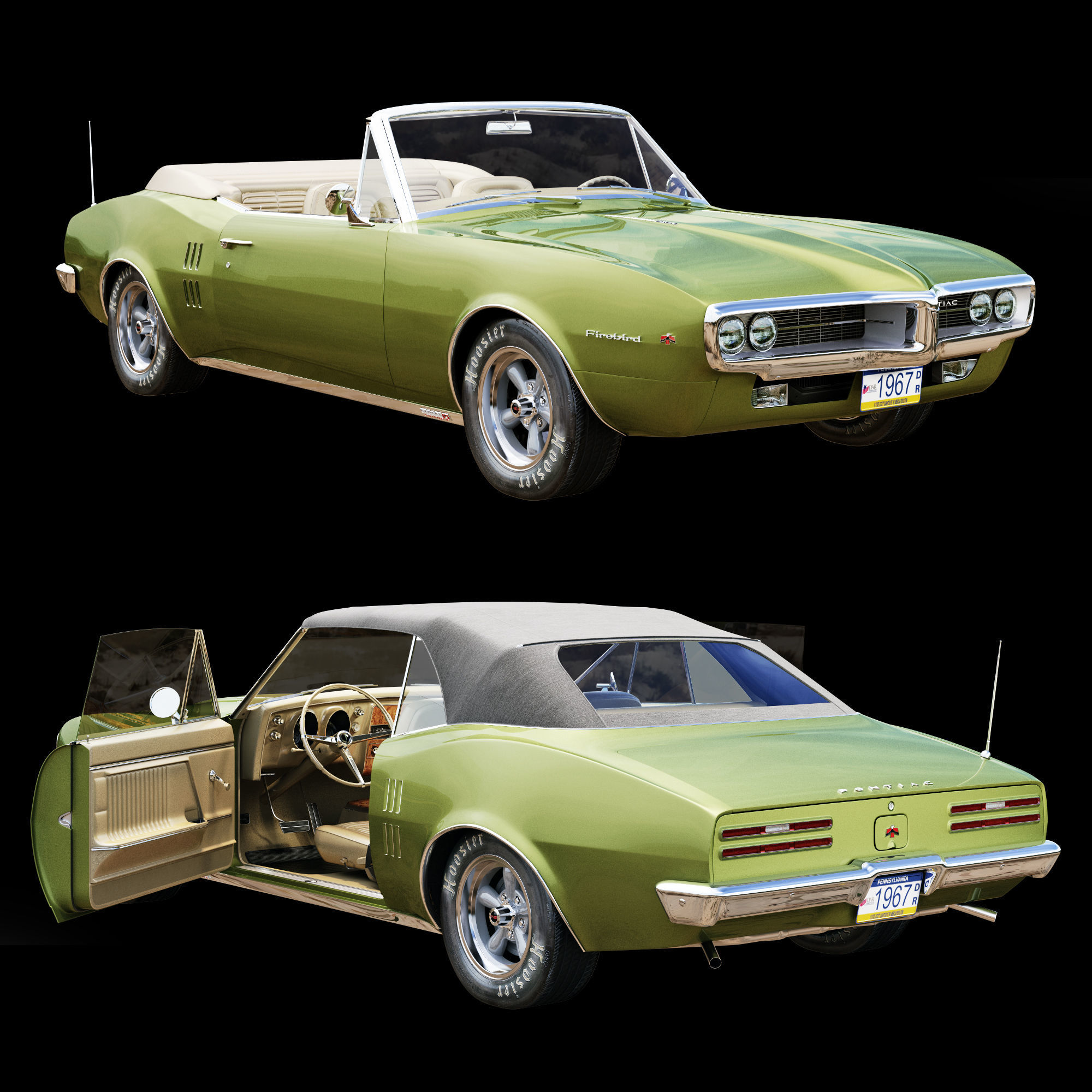 Pontiac firebird 1967 convertible 3D model_17