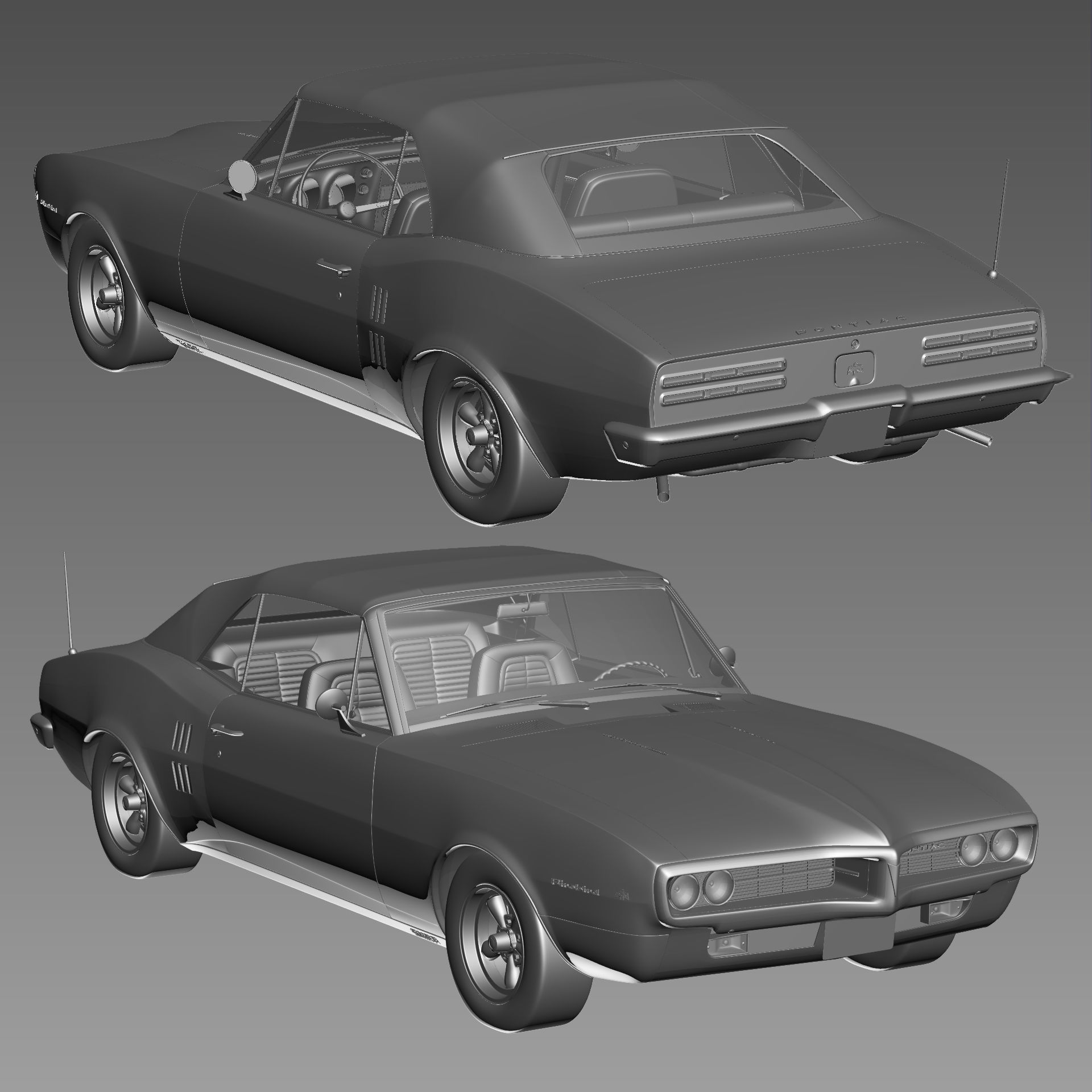 Pontiac firebird 1967 convertible 3D model_31