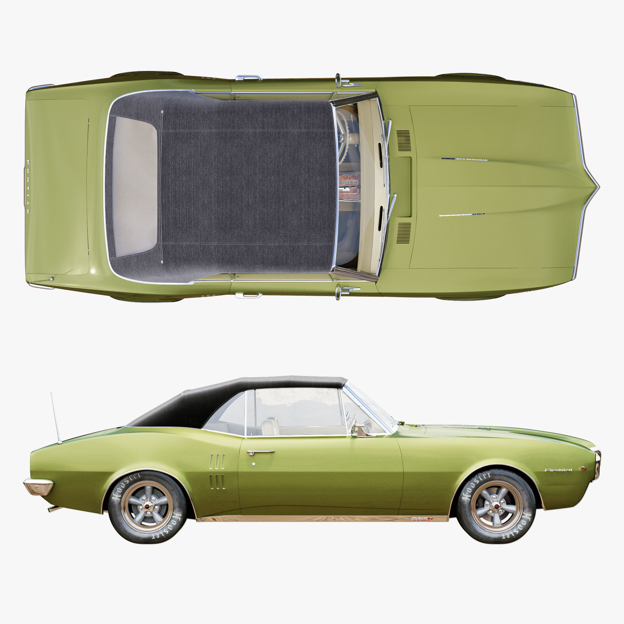 Pontiac firebird 1967 convertible 3D model_9
